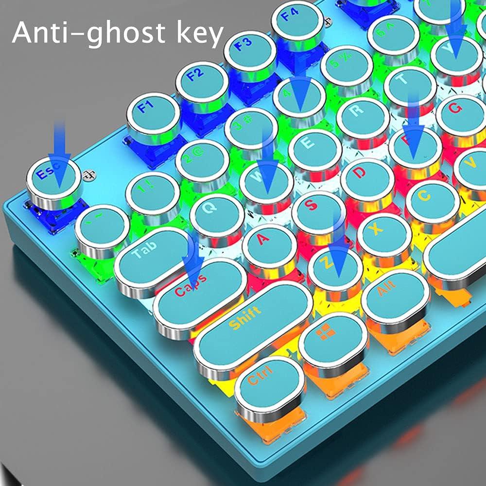 Teclado Mecánico Retro Punk Ltvystore 104 Teclas Azul RGB