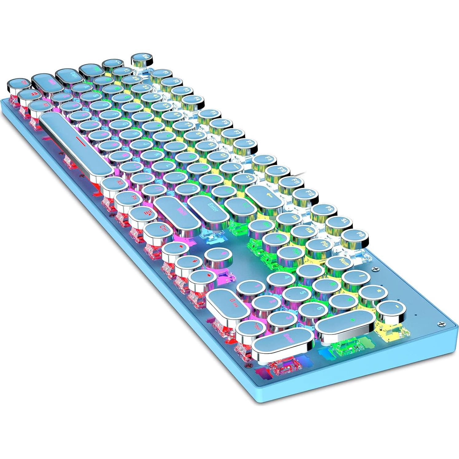 Teclado Mecánico Retro Punk Ltvystore 104 Teclas Azul RGB