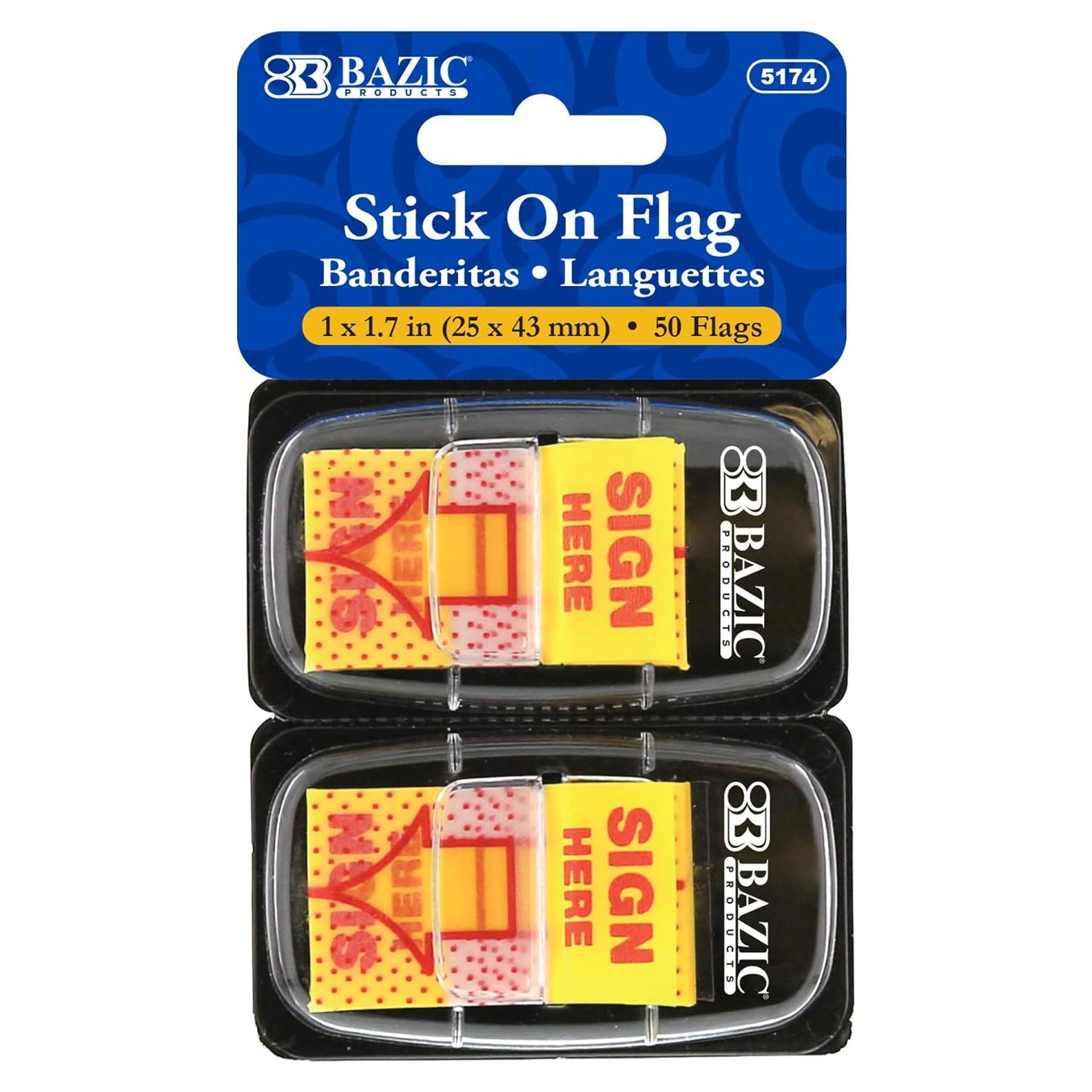 Marcadores de Página Neón BAZIC 50 Banderas Amarillo 12x6.4cm