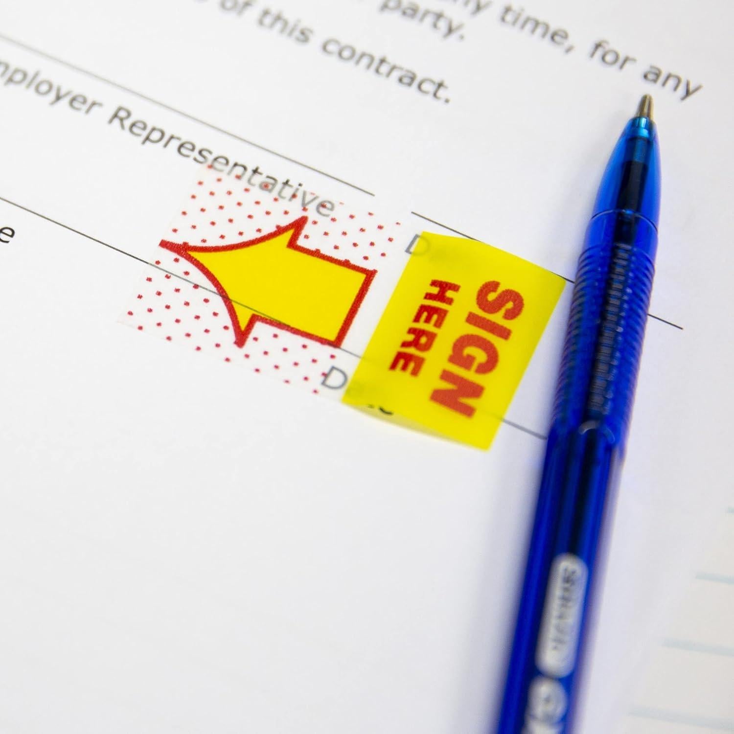 Marcadores de Página Neón BAZIC 50 Banderas Amarillo 12x6.4cm