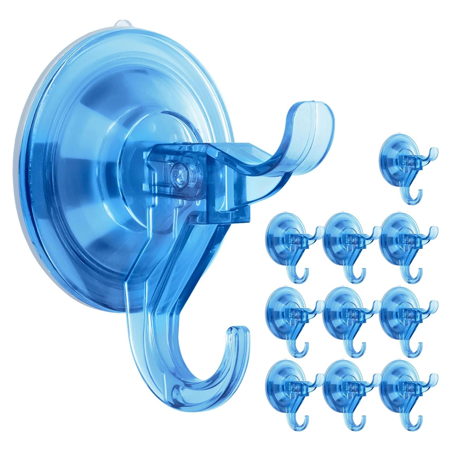 Ganchos de Ventosa ANDGOO Azul, Paquete de 10, 11 lbs