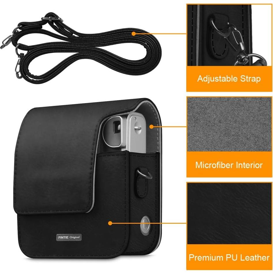 Funda Protectora Fintie para Cámara Fujifilm Instax Mini 90 - Cuero Vegano Negro