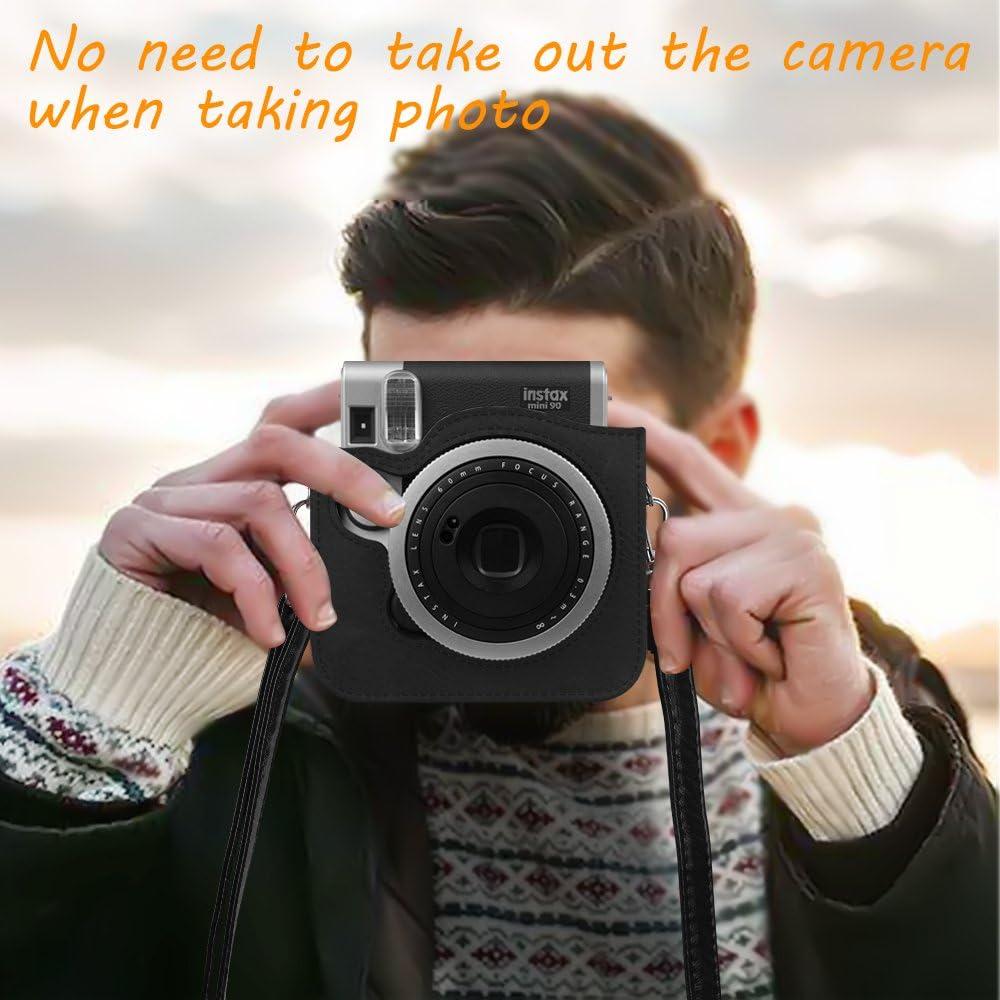 Funda Protectora Fintie para Cámara Fujifilm Instax Mini 90 - Cuero Vegano Negro