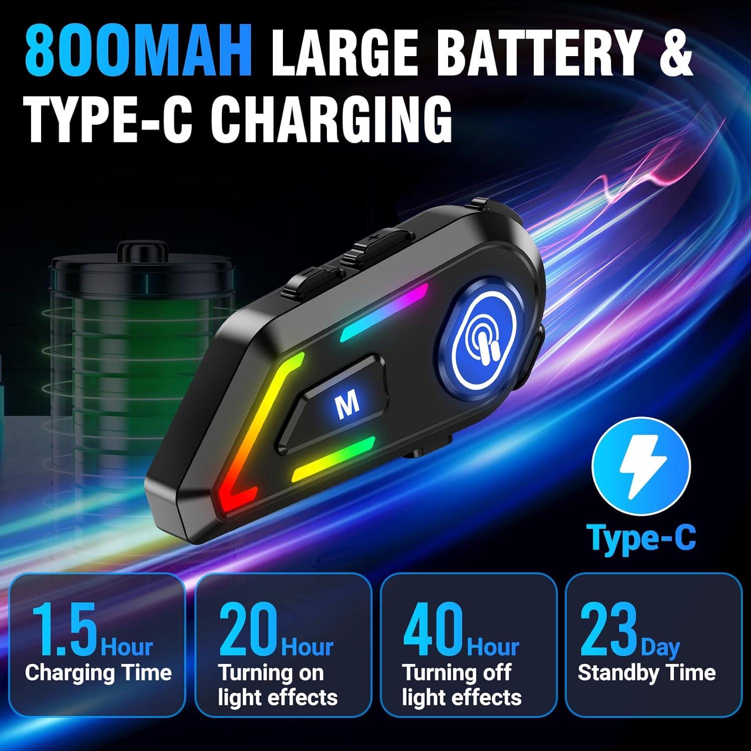 Auricular Bluetooth TOUCH TWO C5 para Motocicleta IPX5