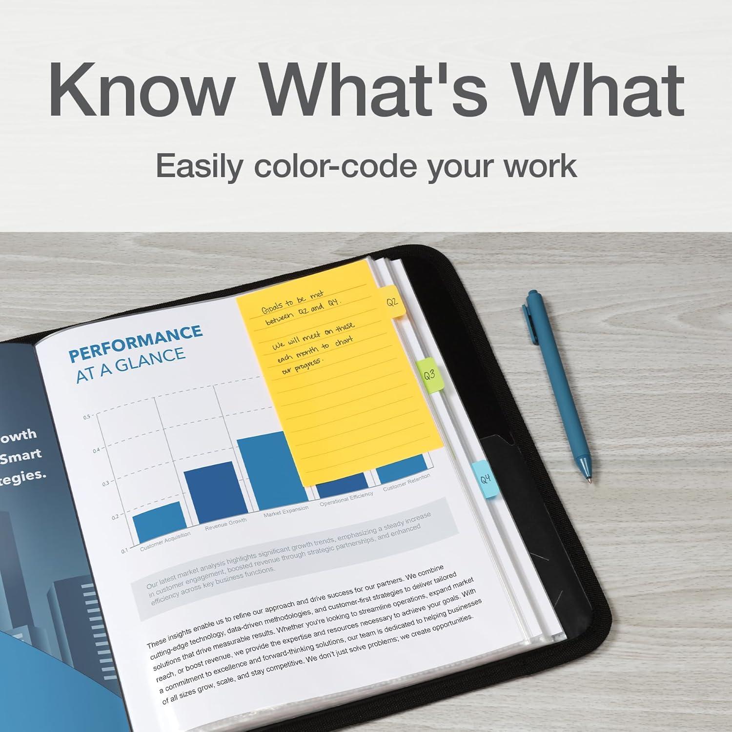 Notas Adhesivas Divisorias Redi-Tag, 60 Pestañas Neón 10x15 cm