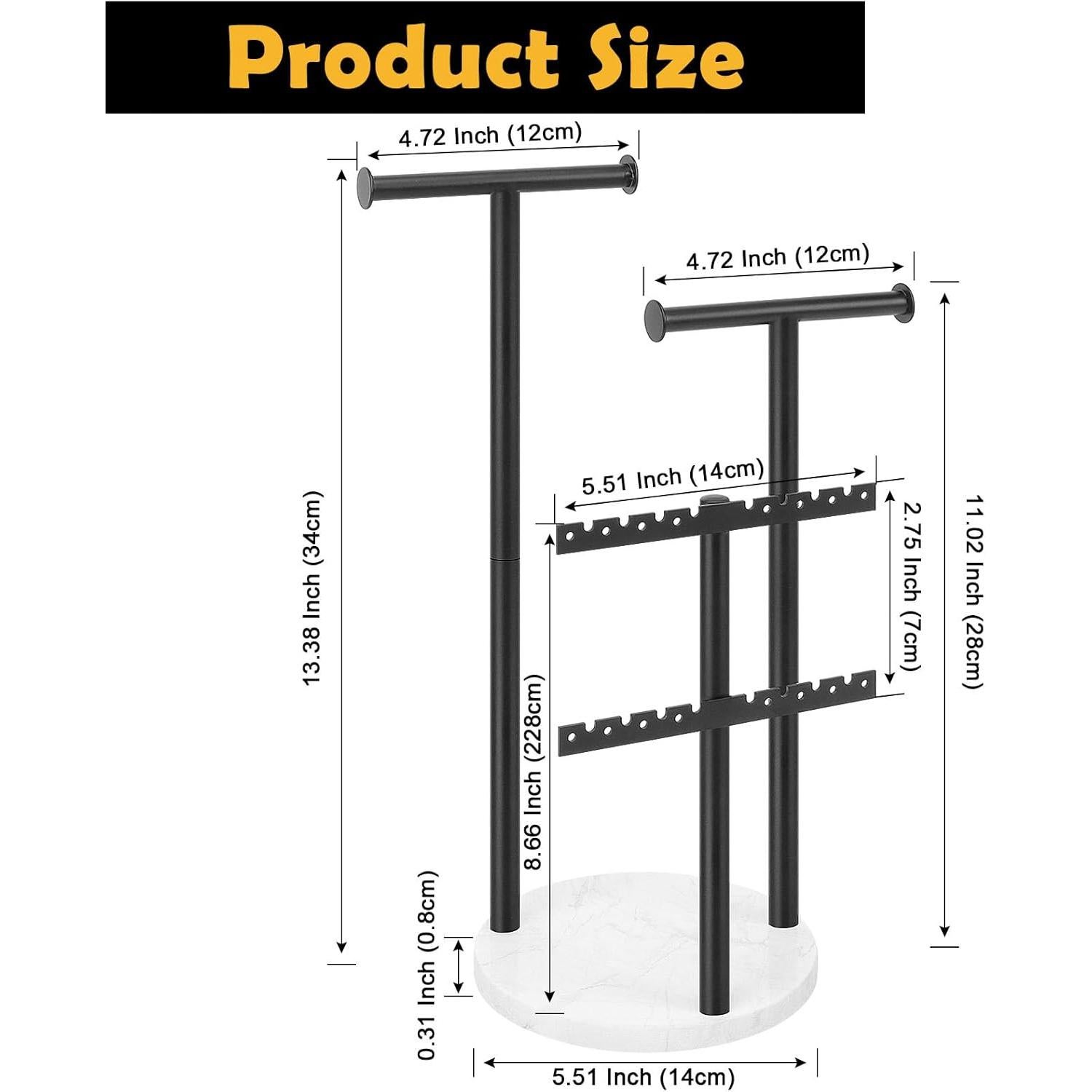 Soporte Organizador de Joyería Jeasor 33.99 cm Negro Metal