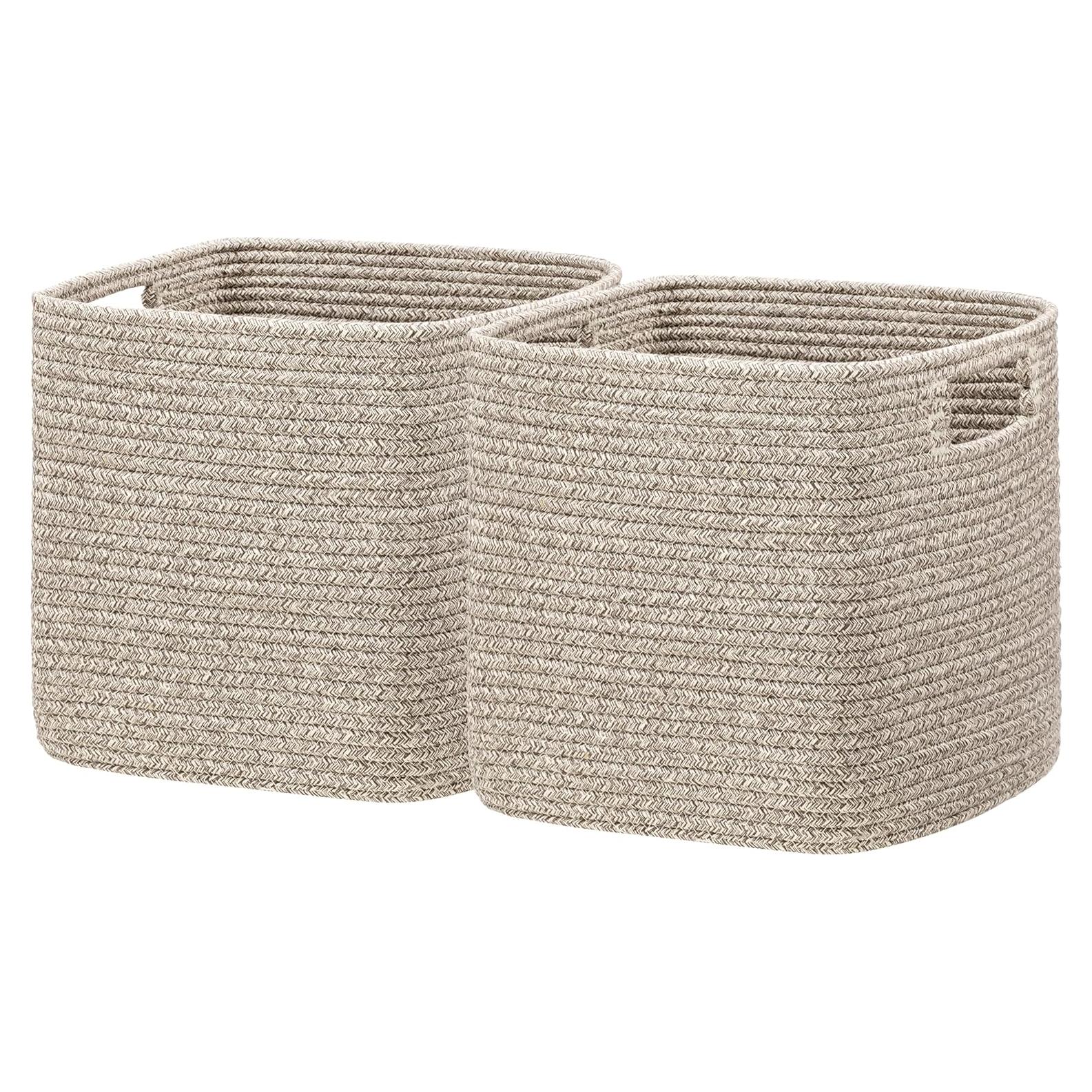 Cestas de Almacenamiento UBBCARE 28 cm, 2-Pack de Algodón Marrón