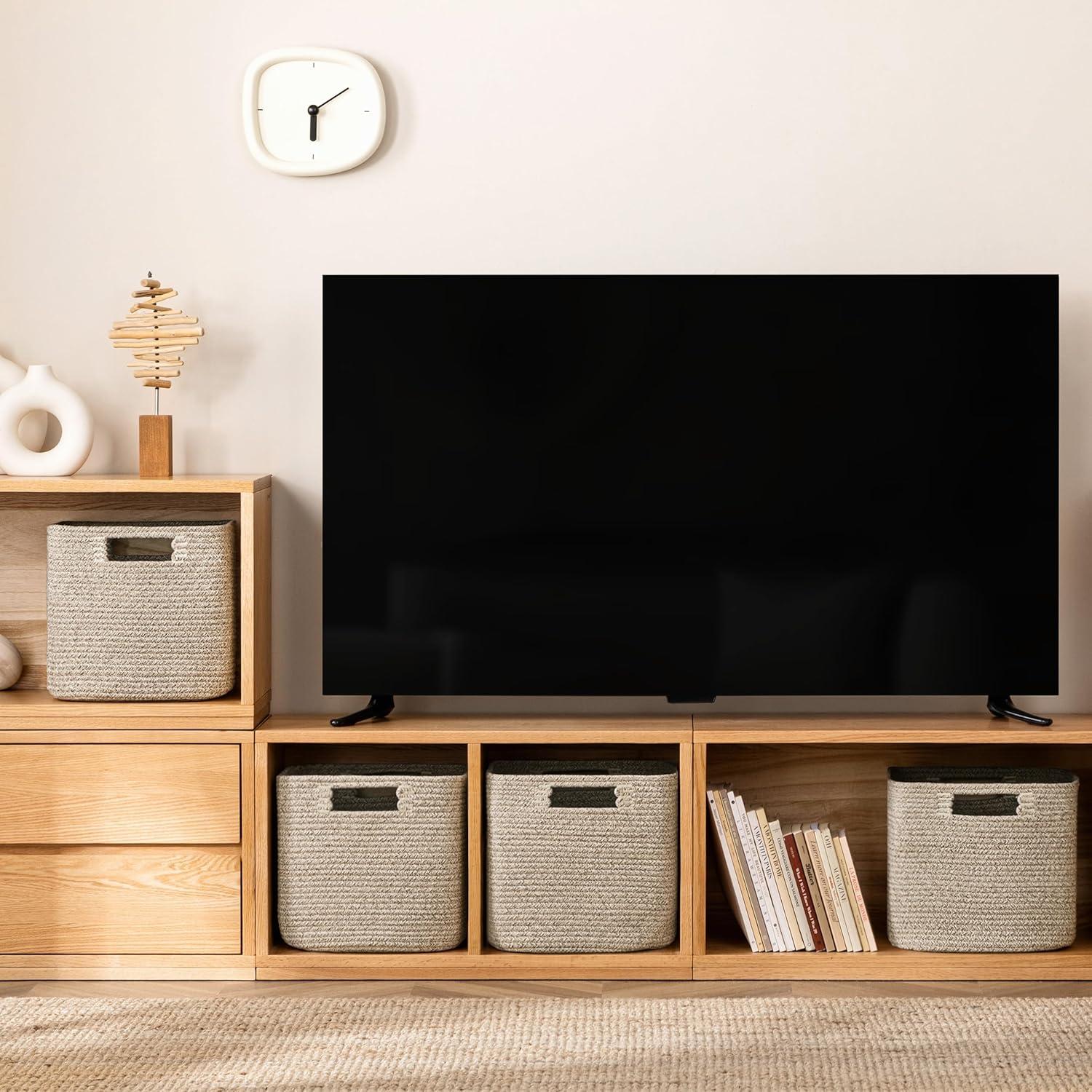 Cestas de Almacenamiento UBBCARE 28 cm, 2-Pack de Algodón Marrón