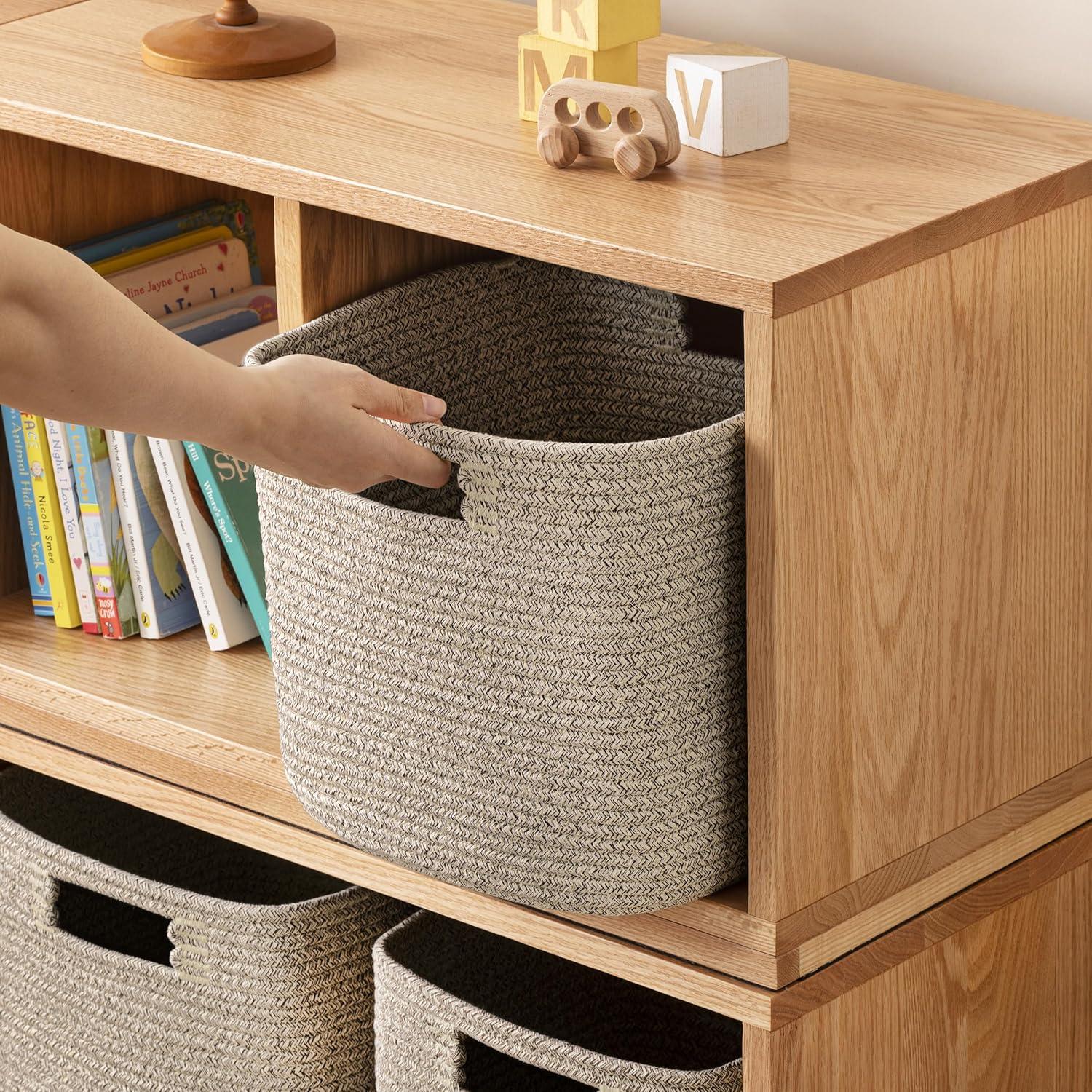 Cestas de Almacenamiento UBBCARE 28 cm, 2-Pack de Algodón Marrón