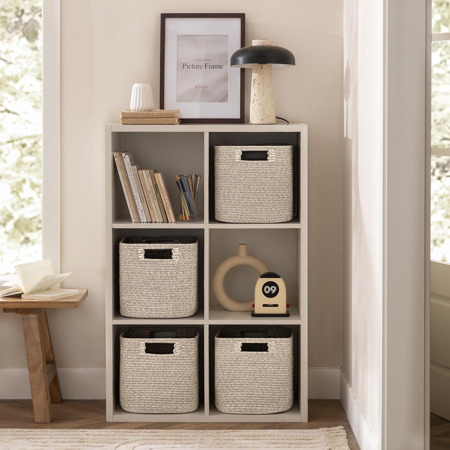 Cestas de Almacenamiento UBBCARE 28 cm, 2-Pack de Algodón Marrón