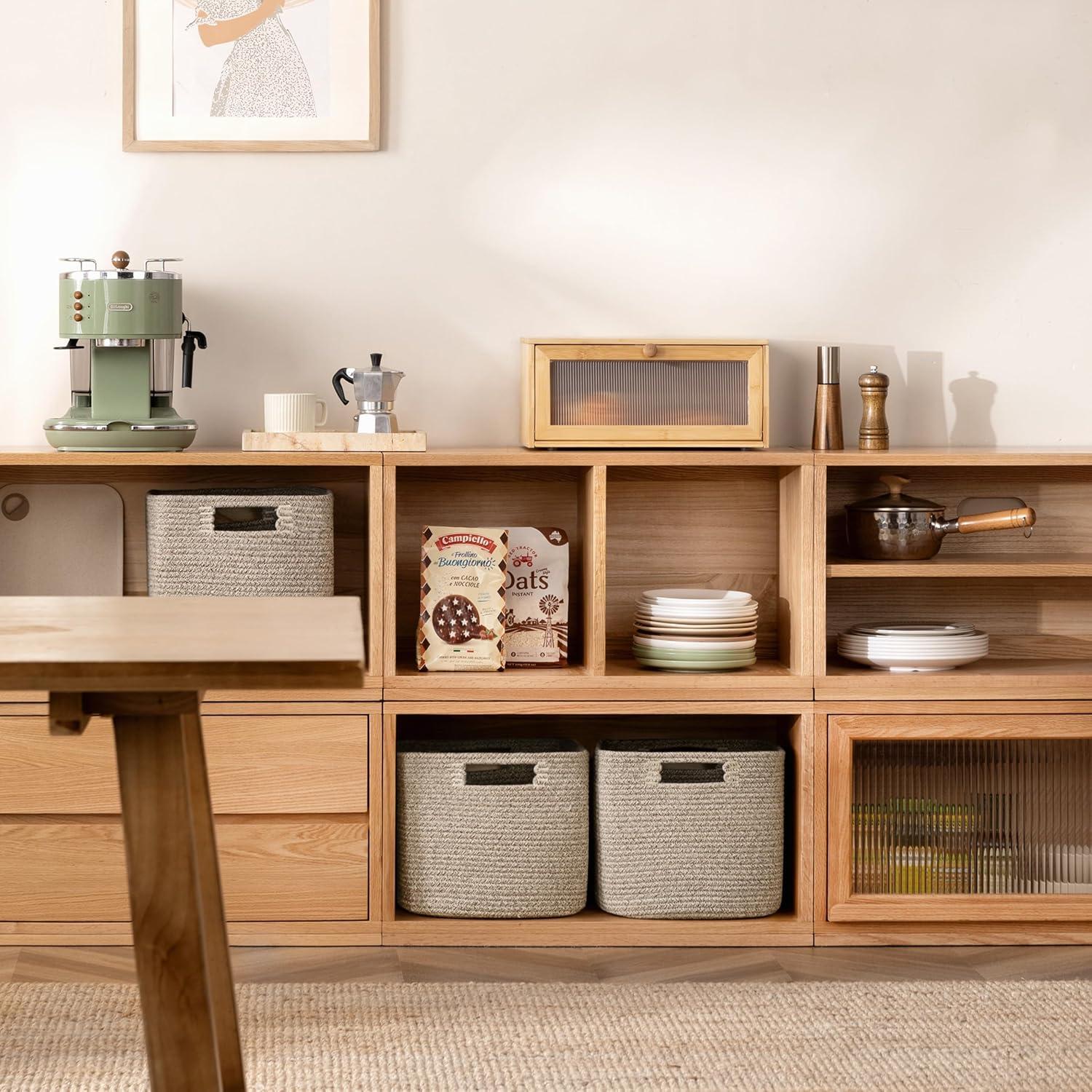 Cestas de Almacenamiento UBBCARE 28 cm, 2-Pack de Algodón Marrón