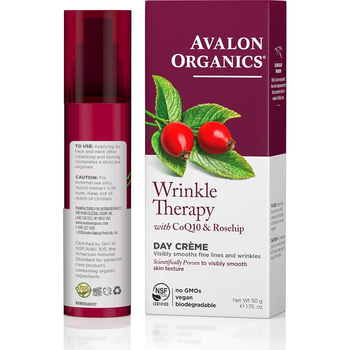 Crema de Día Avalon Organics 49.6 g - Terapia de Arrugas