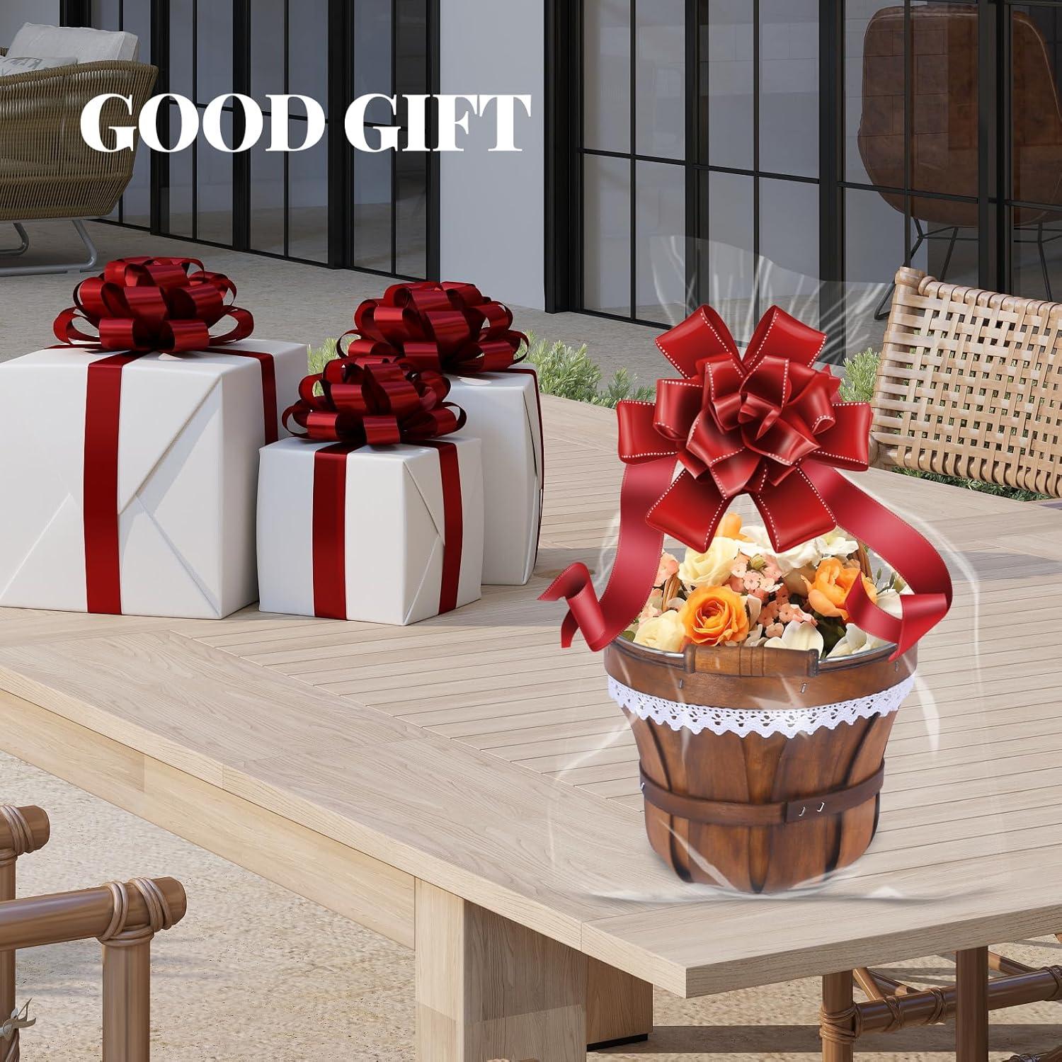 Cesta de Picnic Redonda YPshuye de Madera 18x15 cm - 6 Pcs