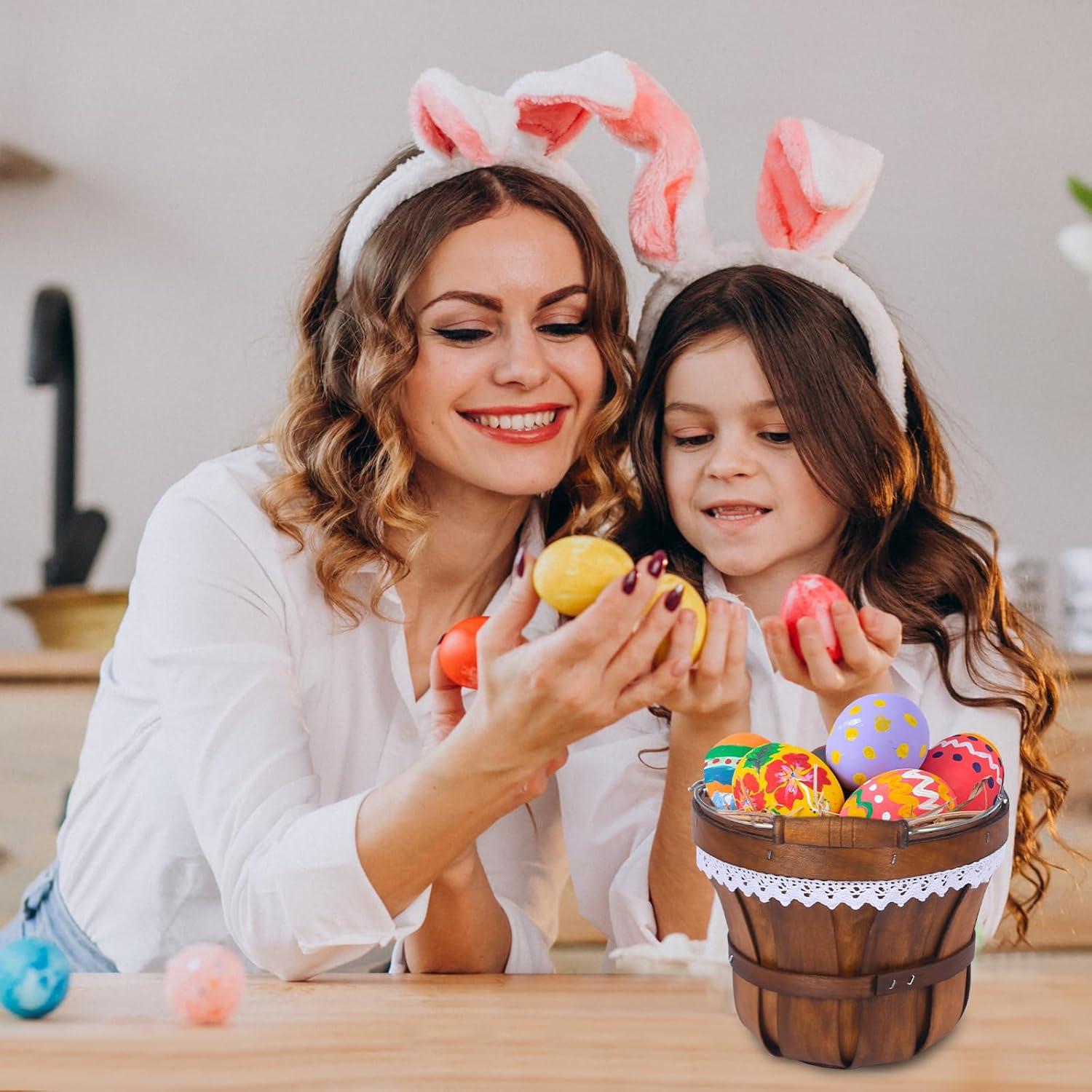 Cesta de Picnic Redonda YPshuye de Madera 18x15 cm - 6 Pcs