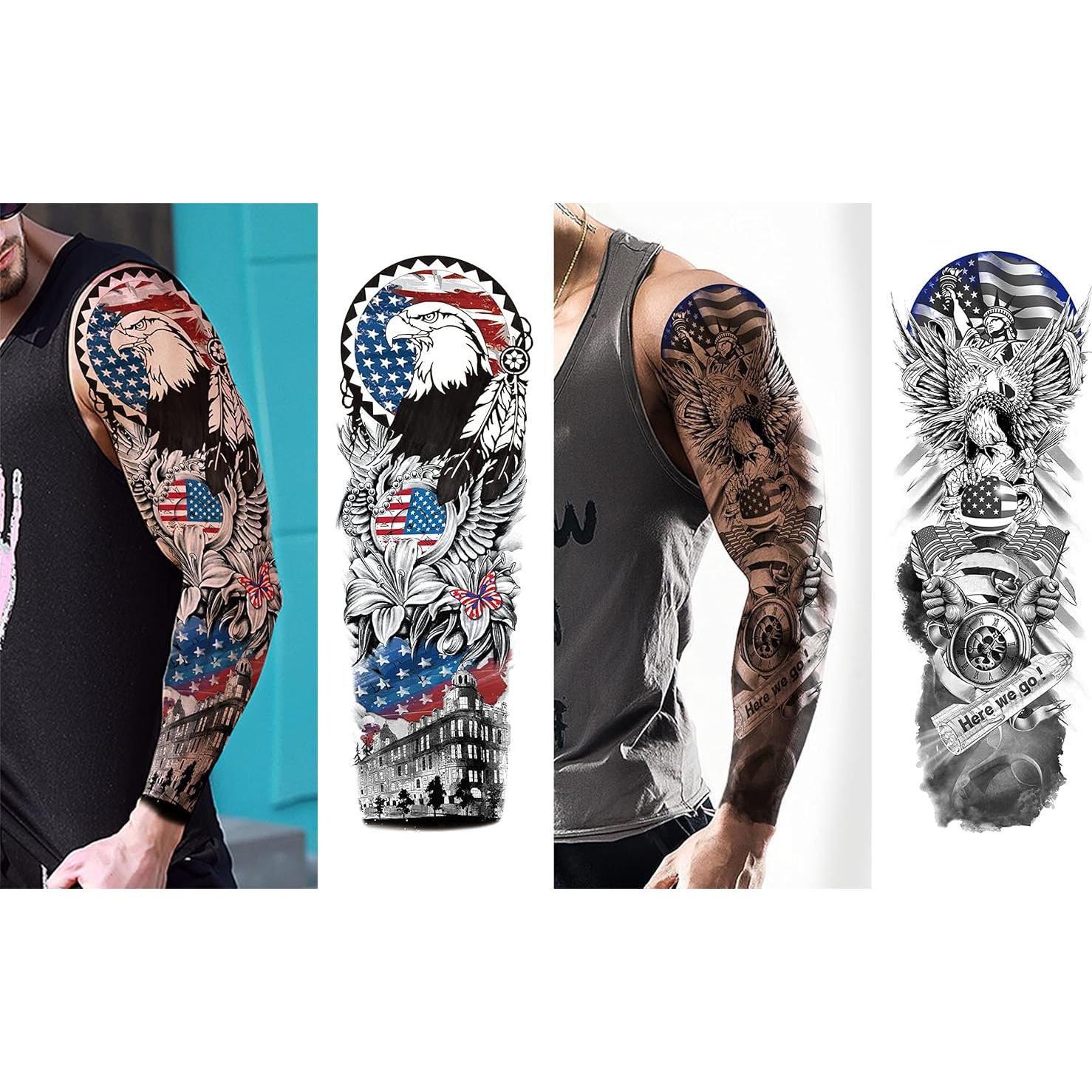 Tatuajes Temporales Aresvns Bandera Americana 20 Hojas