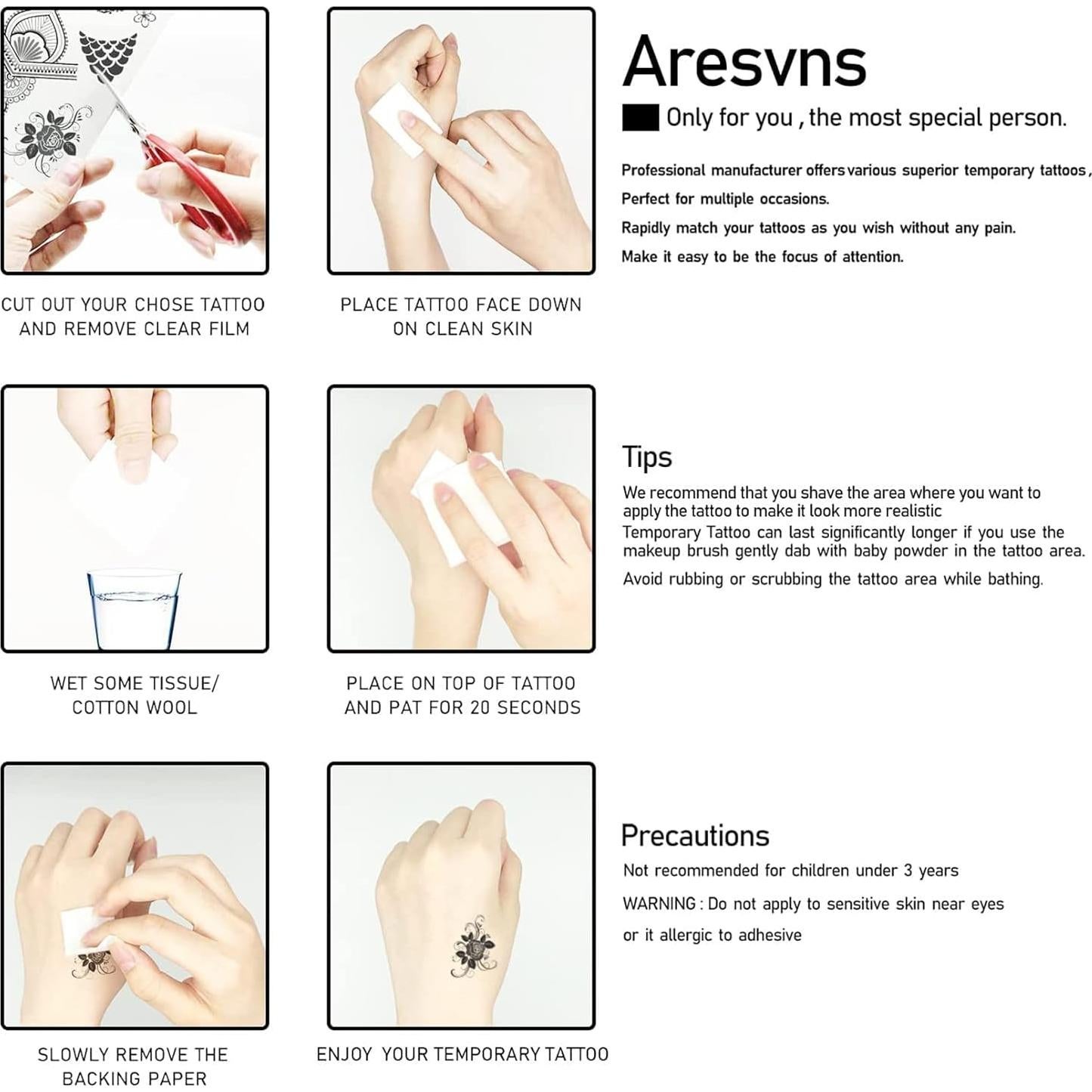 Tatuajes Temporales Aresvns Bandera Americana 20 Hojas