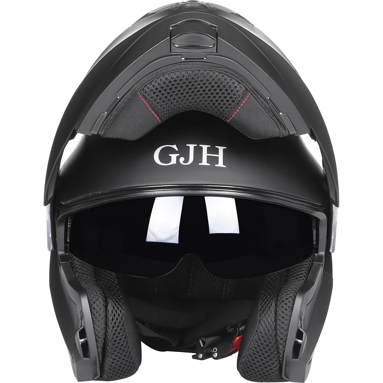 Casco Modular GJH 162-M Negro Mediano para Motociclismo