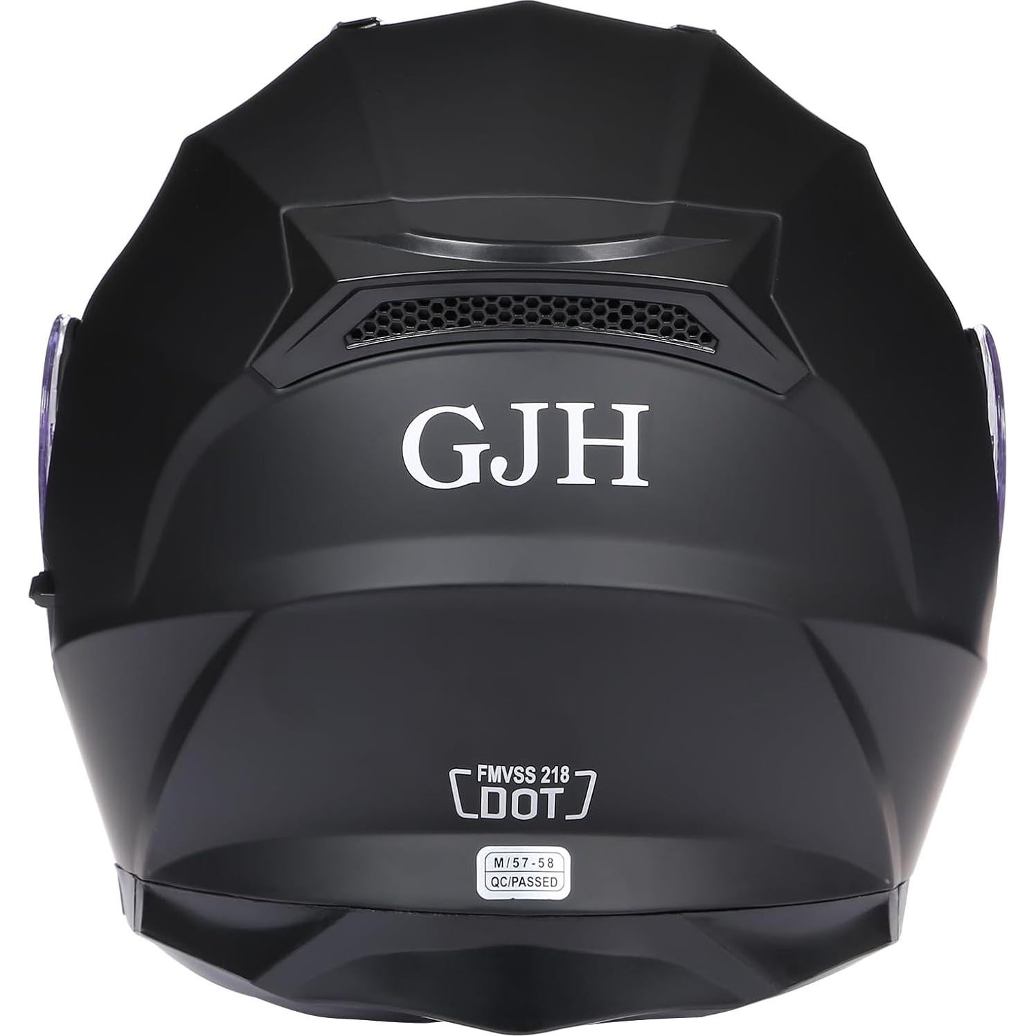 Casco Modular GJH 162-M Negro Mediano para Motociclismo