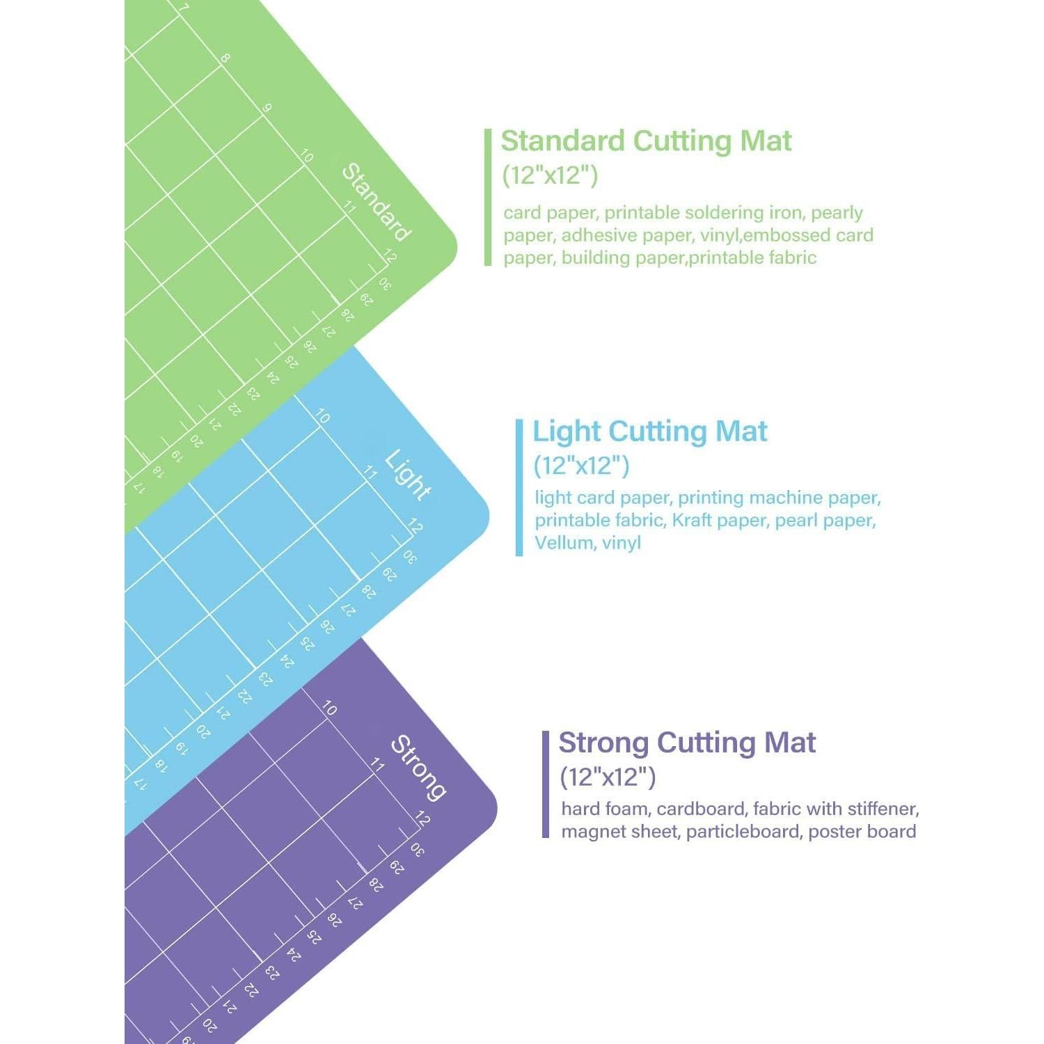 Mats de Corte Gwybkq 30.48x30.48cm 4 Pack para Cricut