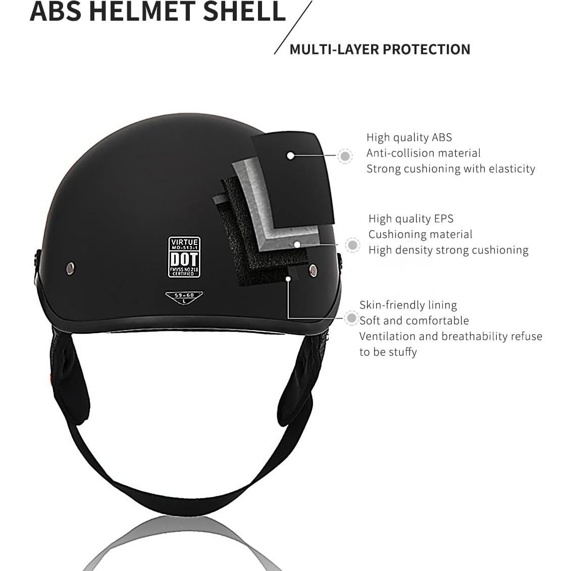 Casco de motocicleta ELCYCO EL-MD513 medio con visera solar