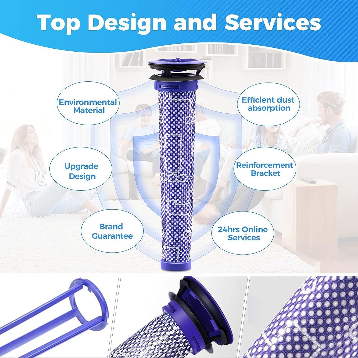 Paquete de 2 Filtros Pre Reemplazo Whekeosh para Dyson V6 V7 V8