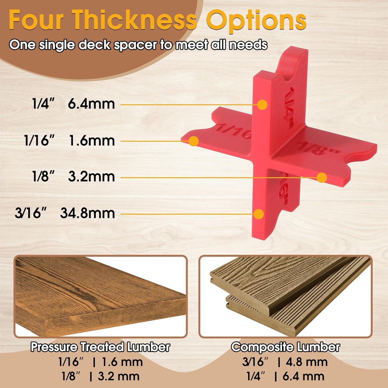 Espaciadores de Deck Saillong 4 Piezas 1.59 a 6.35 mm