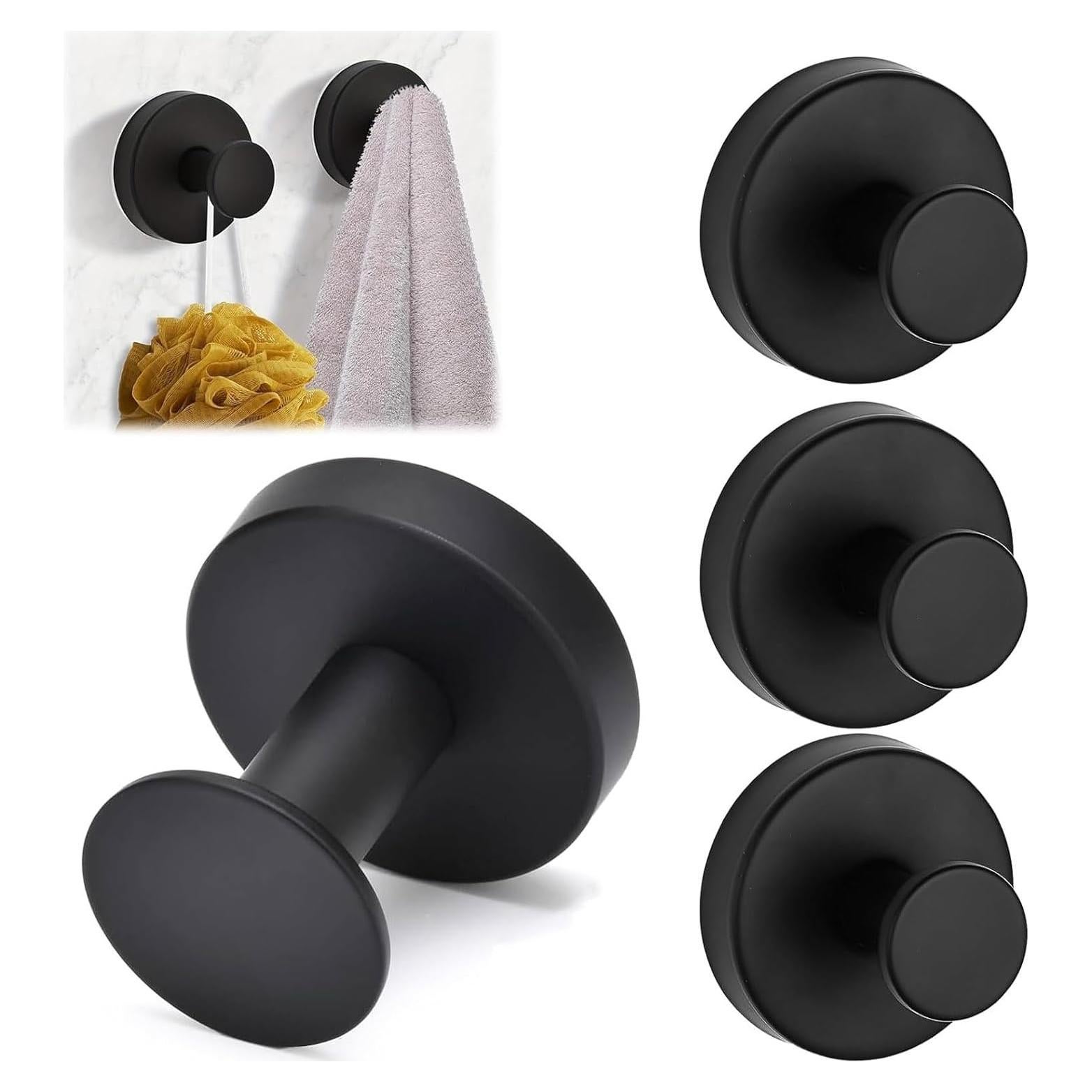 4 Ganchos de Ventosa Z-oneMart Acero Inoxidable 304 6cm