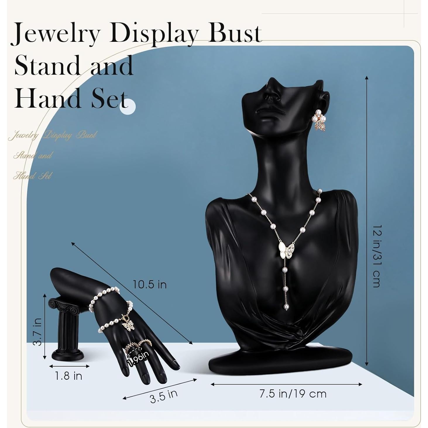 Conjunto de Exhibición de Joyería Yalikop - 2 Piezas Negro