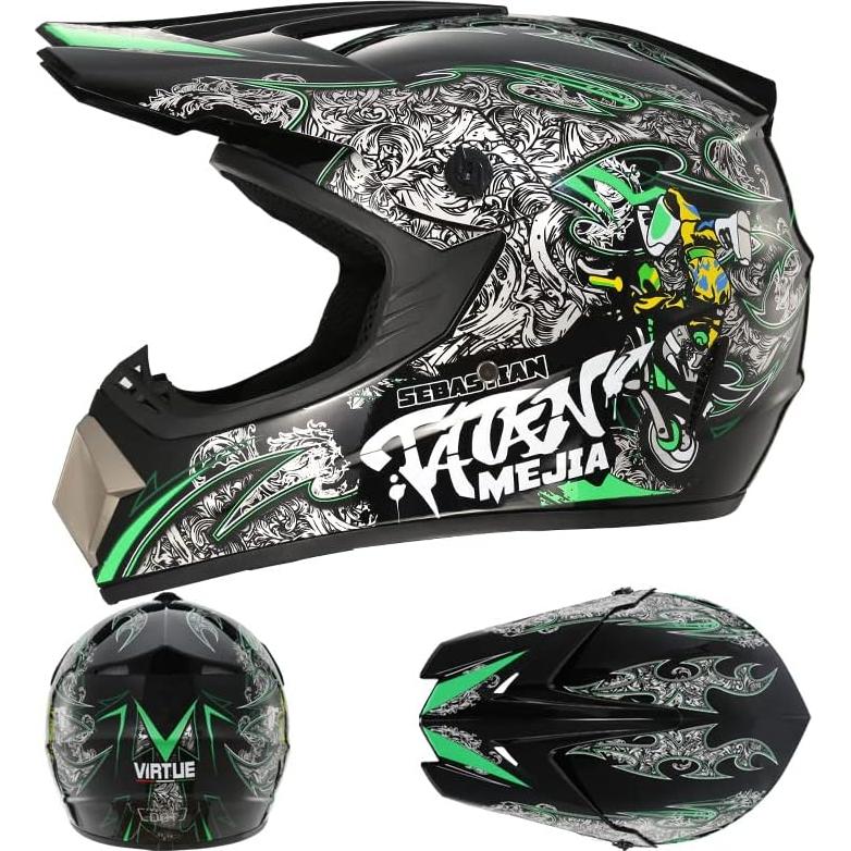 Casco Offroad Senhill TK4 Negro Mediano + Gafas y Guantes