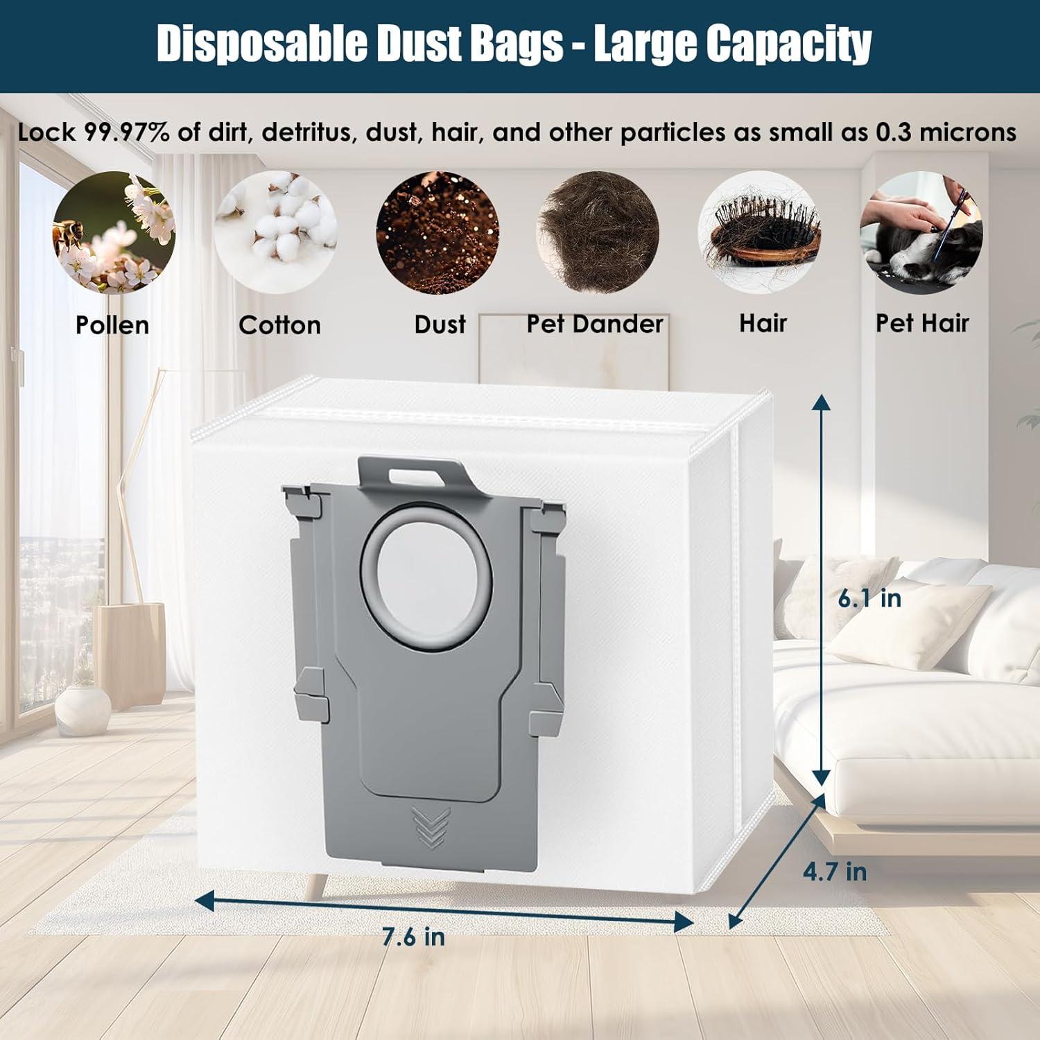 Paquete de 12 Bolsas de Polvo Koyieioo para Roborock 3L