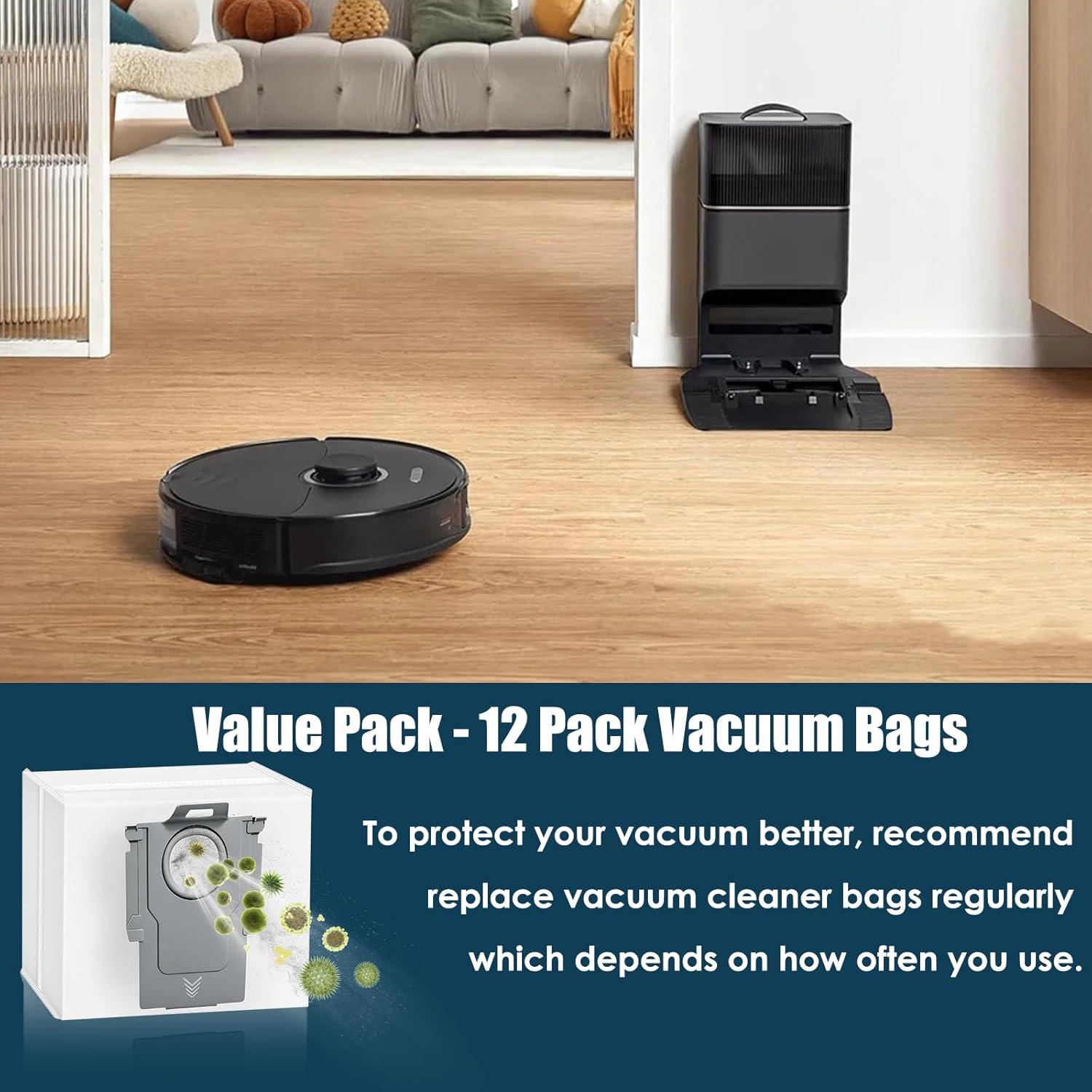 Paquete de 12 Bolsas de Polvo Koyieioo para Roborock 3L