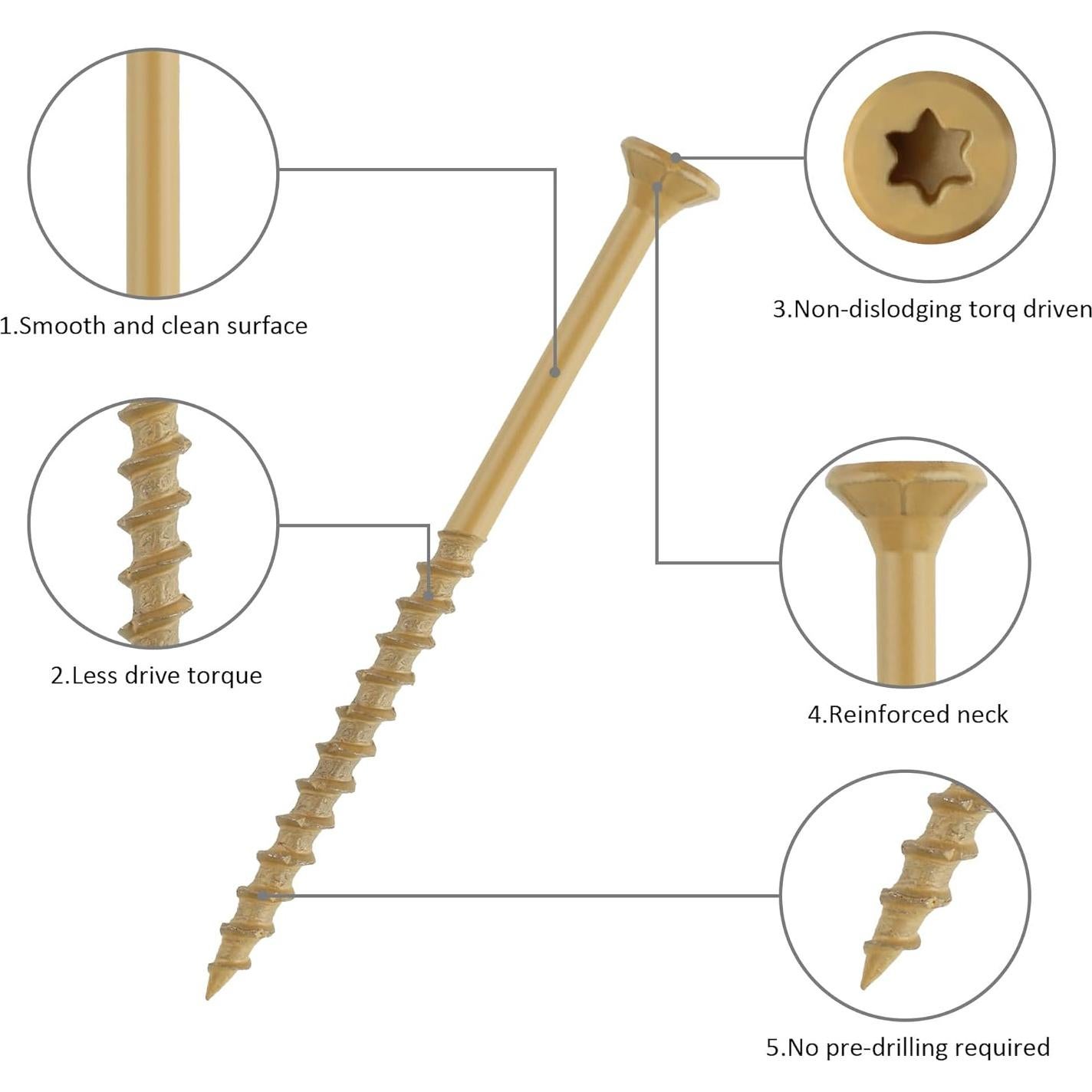 Tornillos para Deck WELLOCKS #8x25mm Beige - 1.2kg
