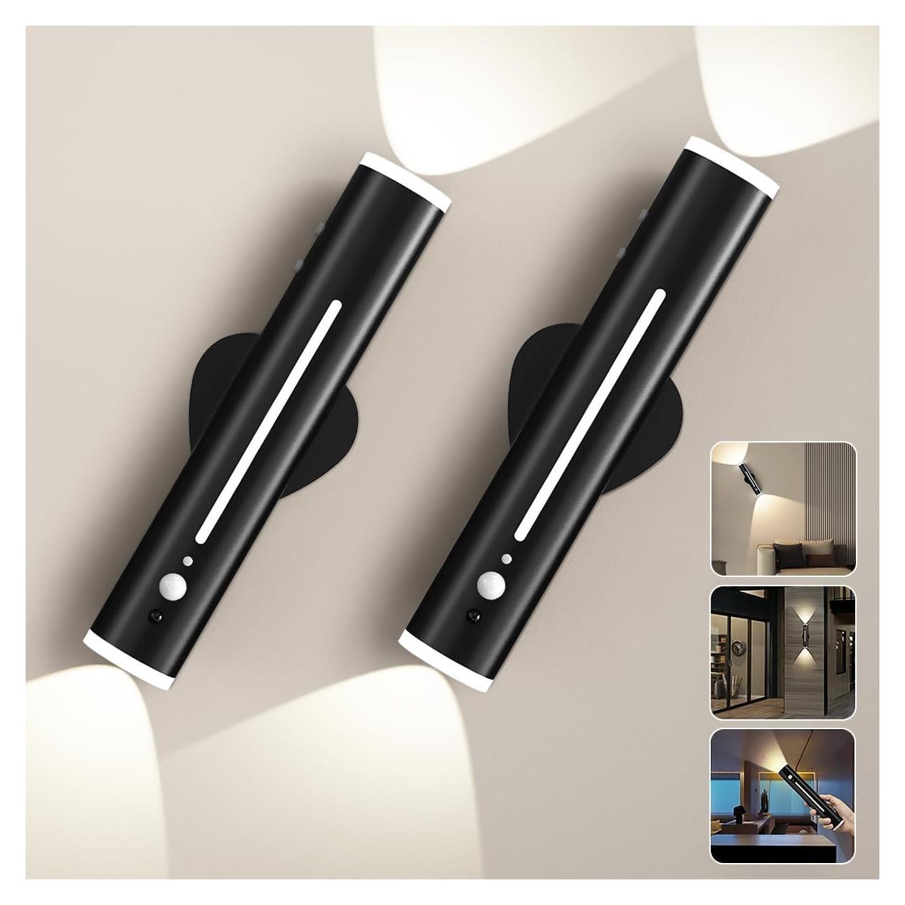 Juego de Apliques de Pared Hapfish 2 Piezas LED Inalámbricos