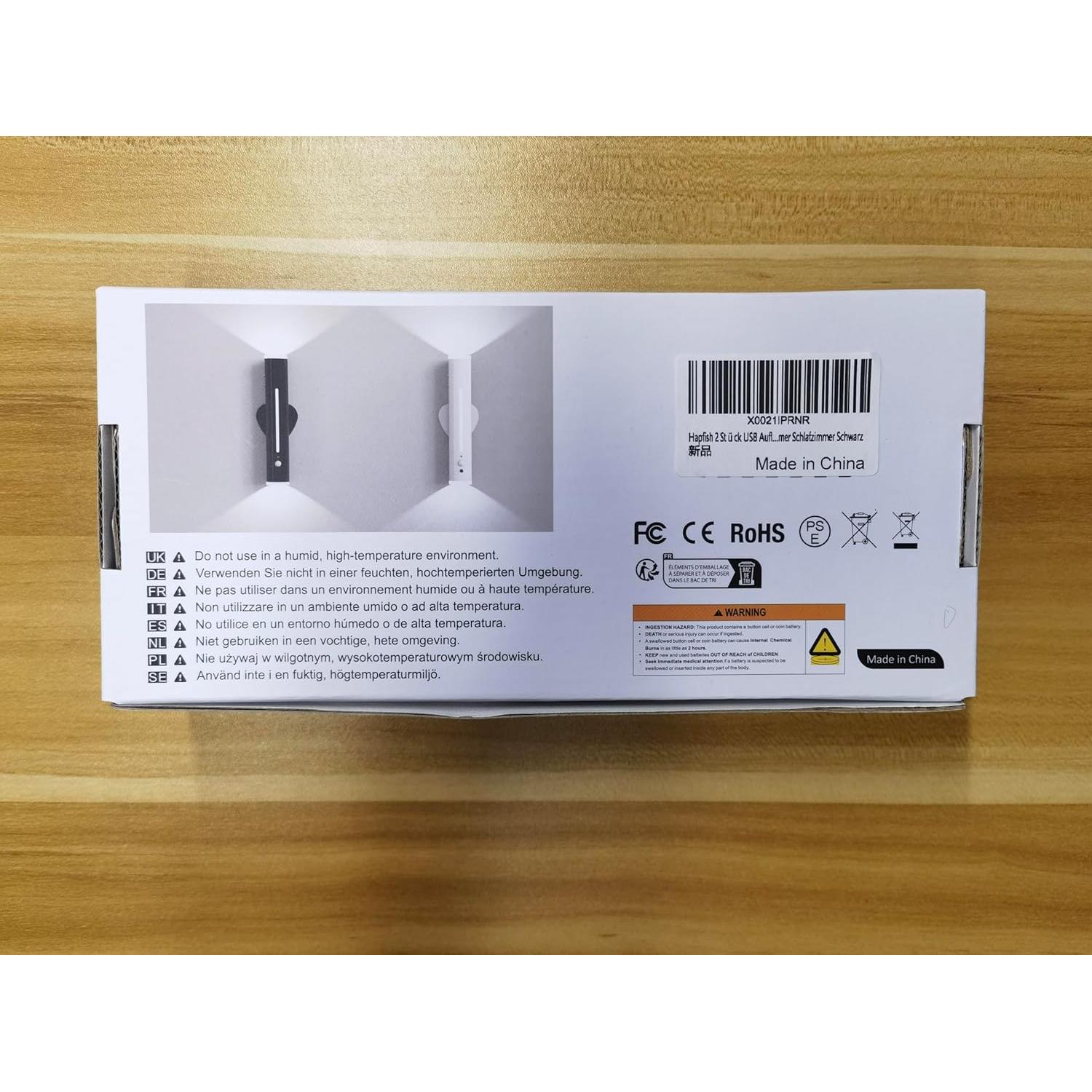 Juego de Apliques de Pared Hapfish 2 Piezas LED Inalámbricos