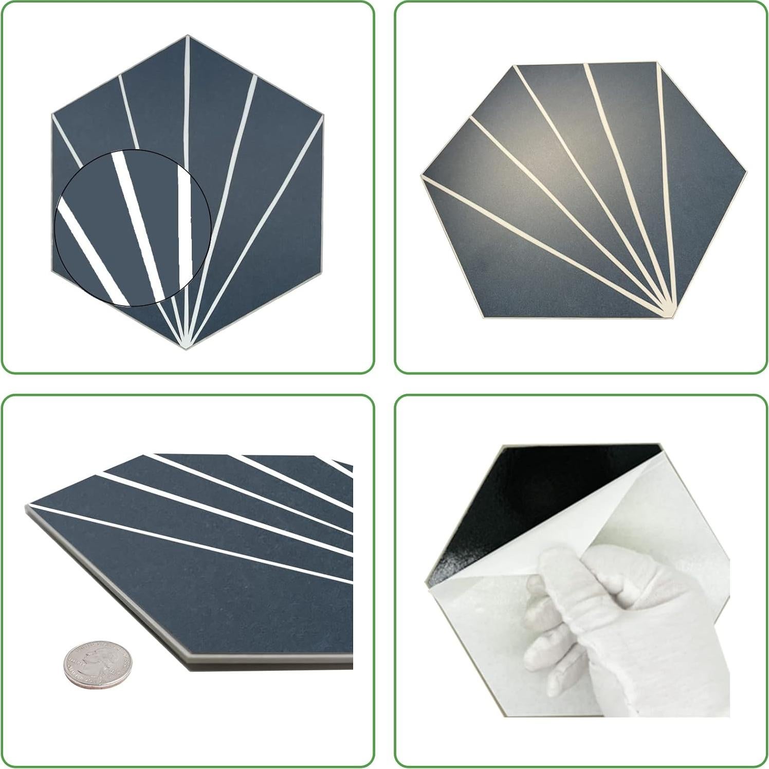 Azulejos autoadhesivos INNO STICKERS hexagonales Art Deco 45 pcs