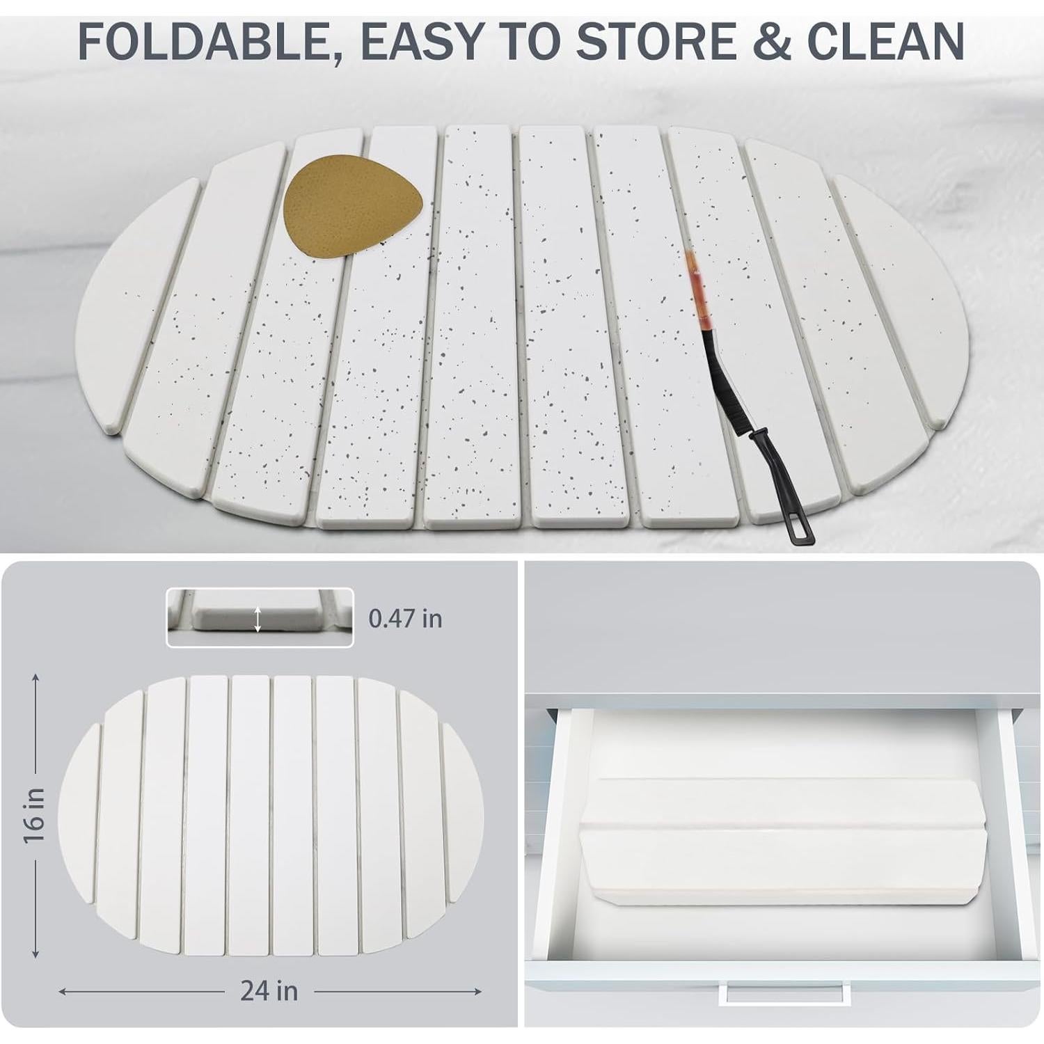 Alfombrilla de Secado de Platos Plegable FloVogue 61x41cm