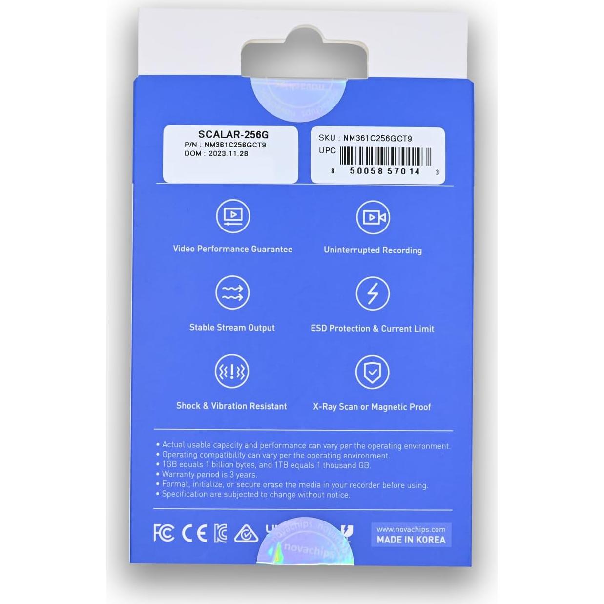Tarjeta de Memoria CFast 2.0 256GB Novachips para 4K RAW