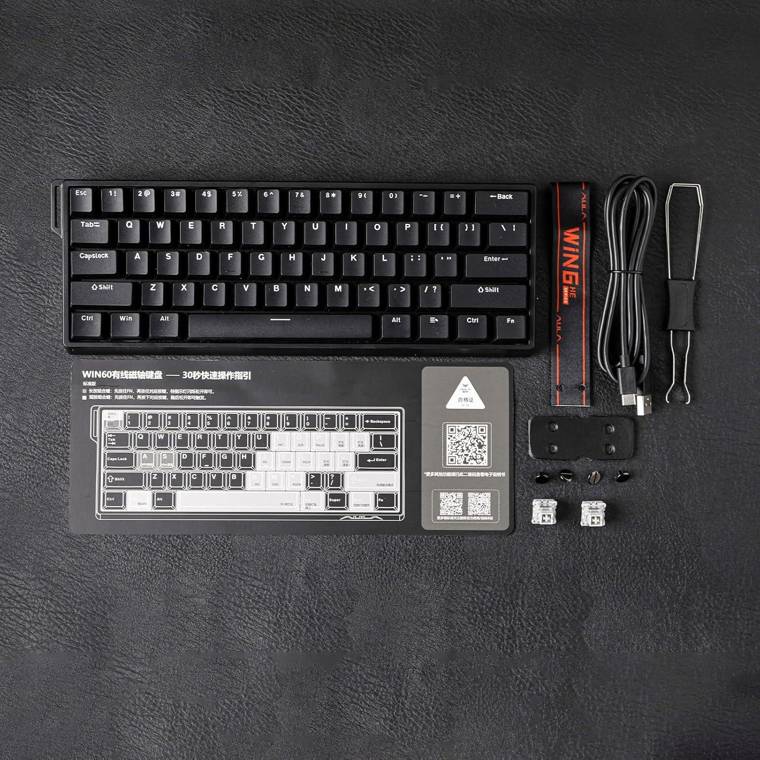 Teclado Magnético AULA WIN60 HE 60% RGB Ajustable Negro