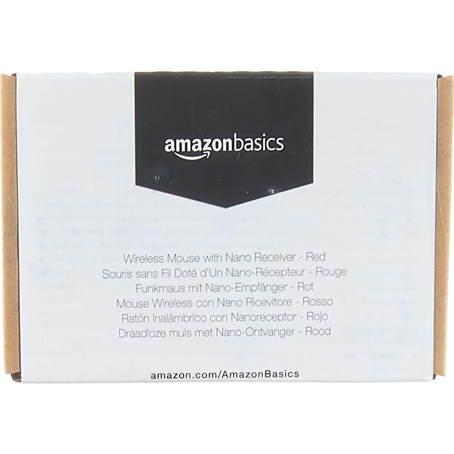 Ratón Inalámbrico Óptico Amazon Basics Rojo USB 2.4 GHz