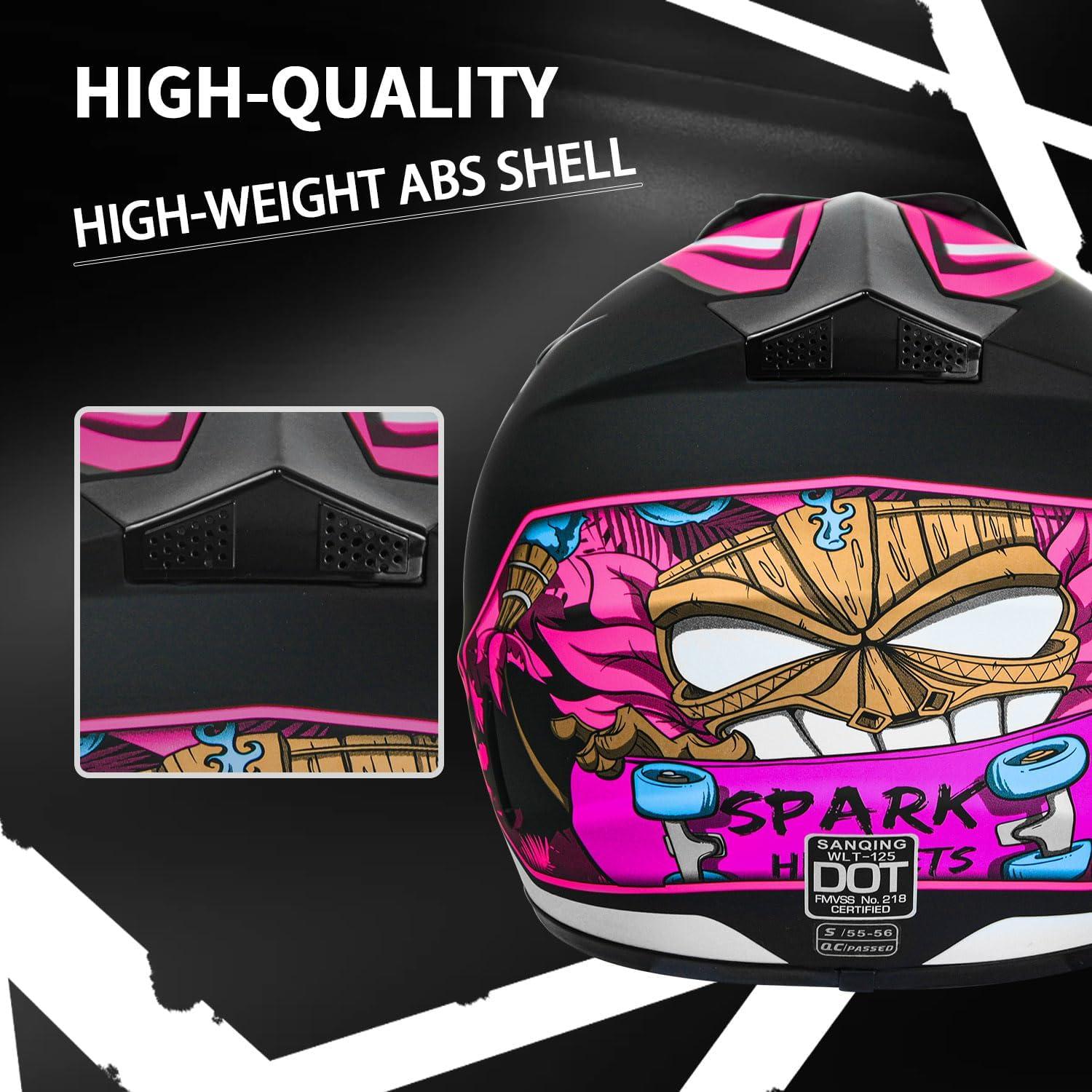 Casco de Motocross TIANDU Pequeño Azul con Gafas y Guantes