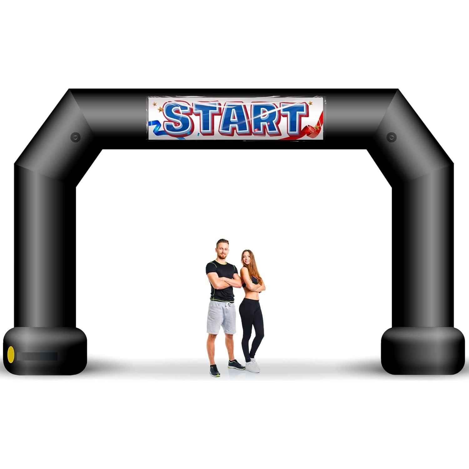 Arco Inflable Poligonal Wellcomer 6.1m Negro con Ventilador