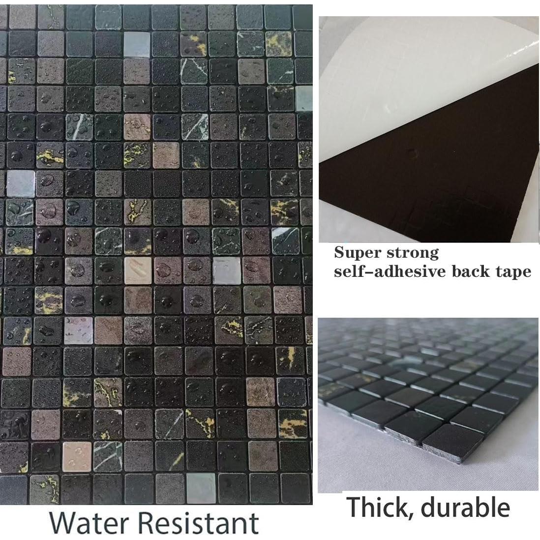 10 Hojas Azulejo Autoadhesivo Sanyeskkiy 30.48x30.48cm Gris