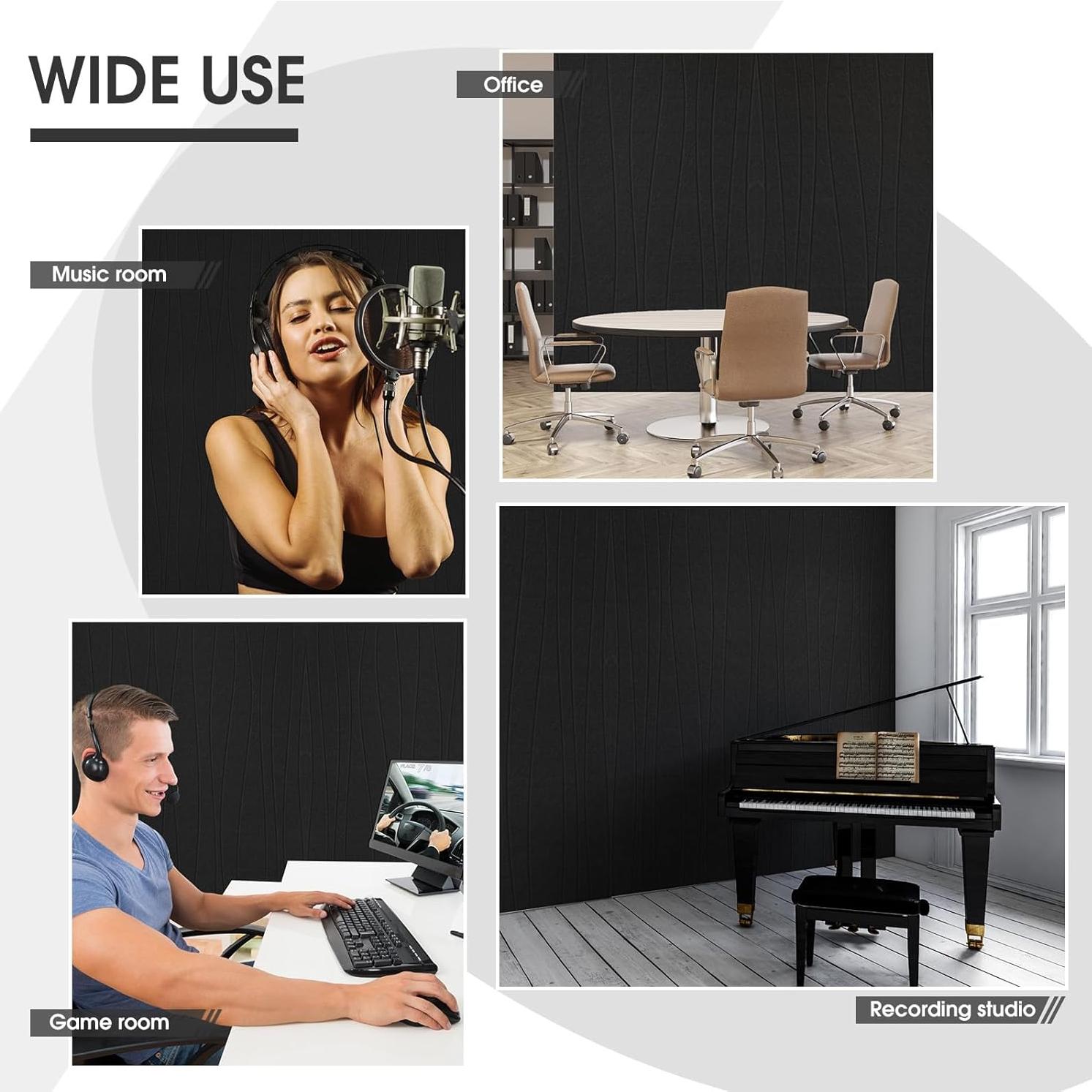 Paquete de 5 Paneles Acústicos Coume 119.4x59.9 cm Autoadhesivos