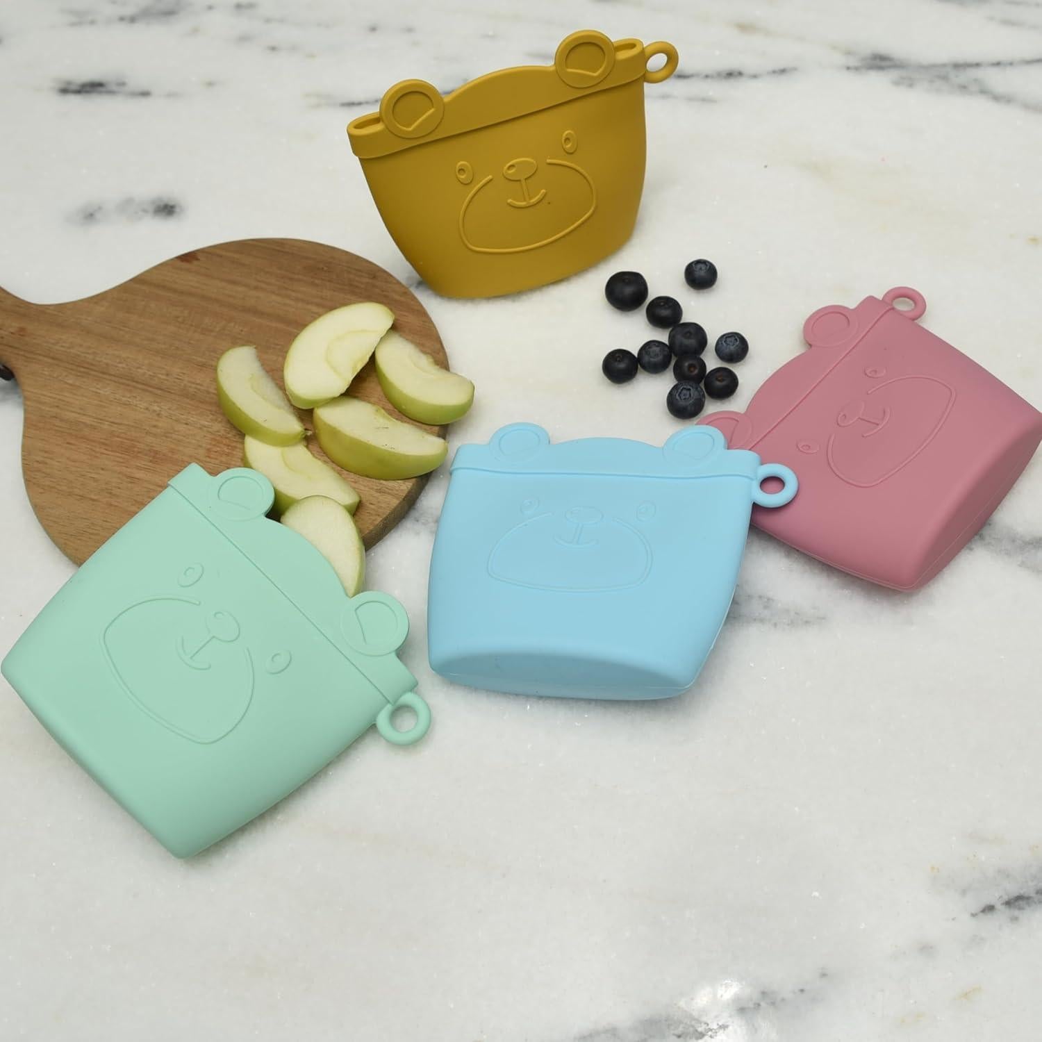 Bolsa de Snack de Silicona Snakie Azul Bebé 100% Reutilizable