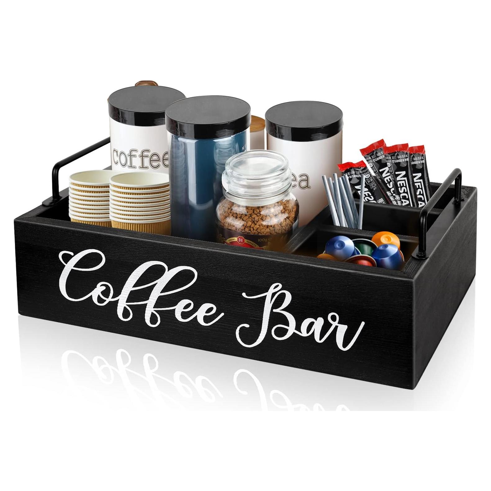 Organizador de Estación de Café MINCORD Negro 4 Compartimentos
