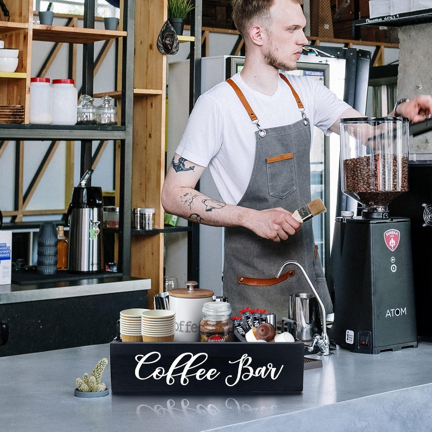 Organizador de Estación de Café MINCORD Negro 4 Compartimentos