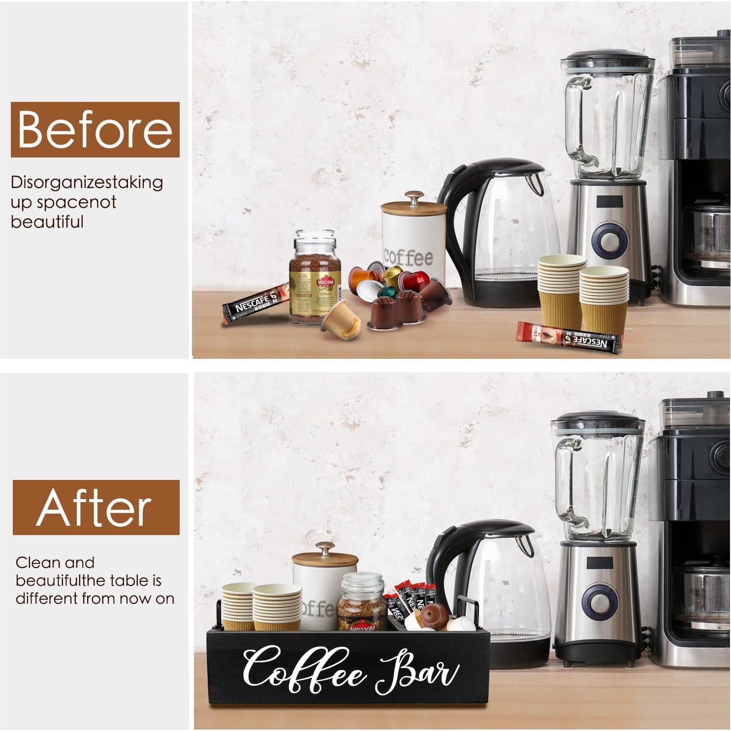 Organizador de Estación de Café MINCORD Negro 4 Compartimentos