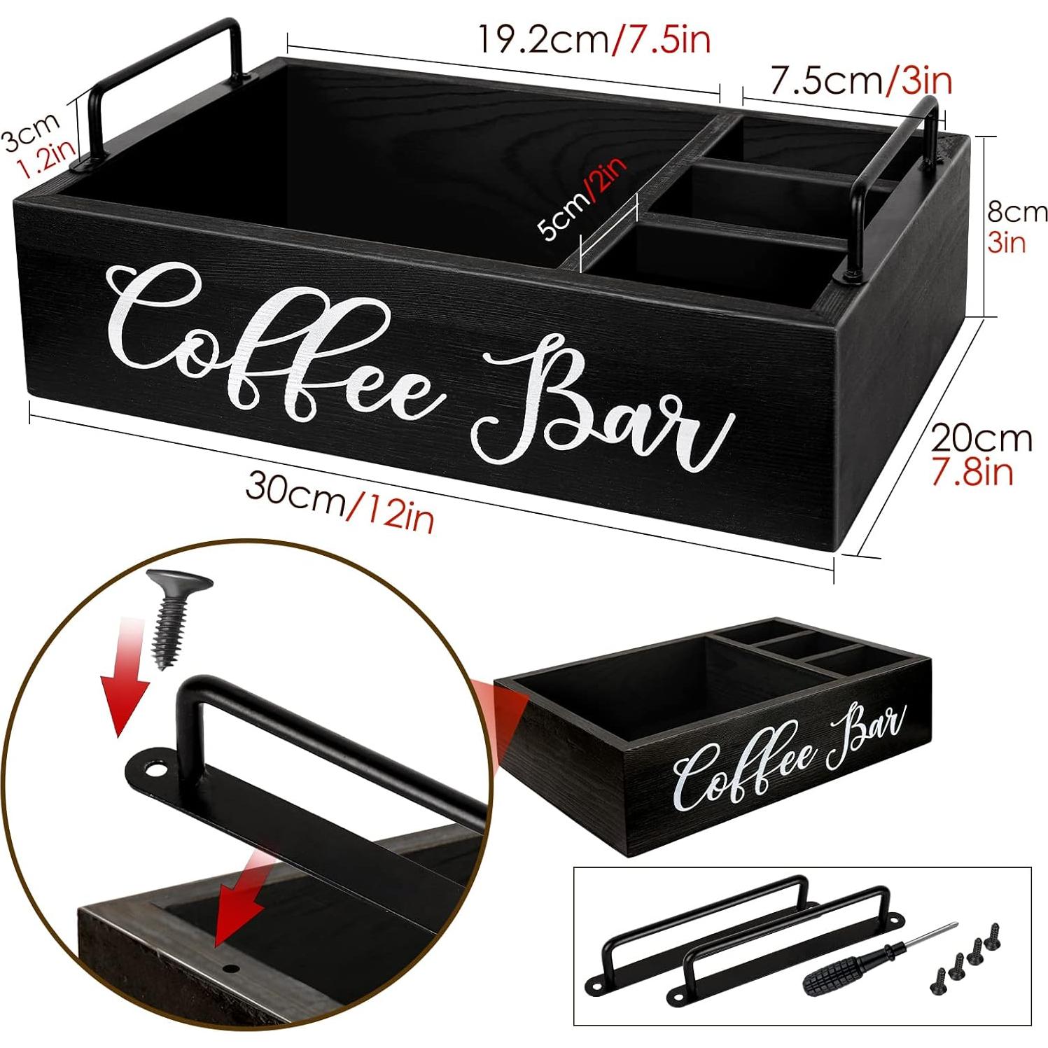 Organizador de Estación de Café MINCORD Negro 4 Compartimentos