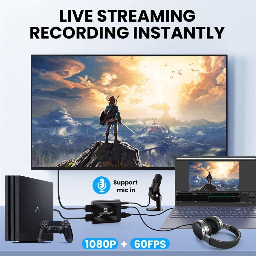 Tarjeta de Captura HDMI NFHK 4K 60fps USB para Streaming