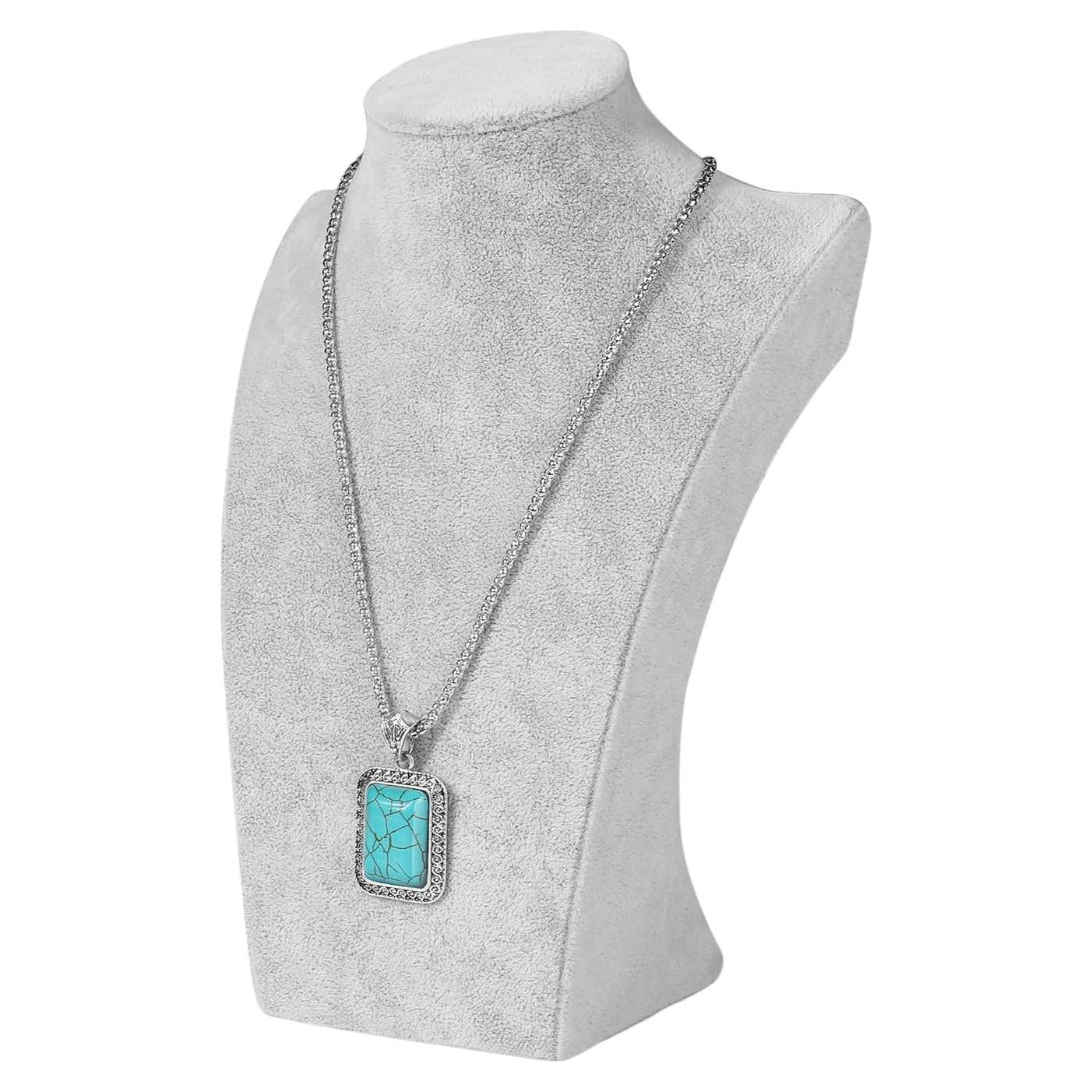 Soporte de Exhibición de Collares Flexzion Terciopelo Gris 25.4 cm